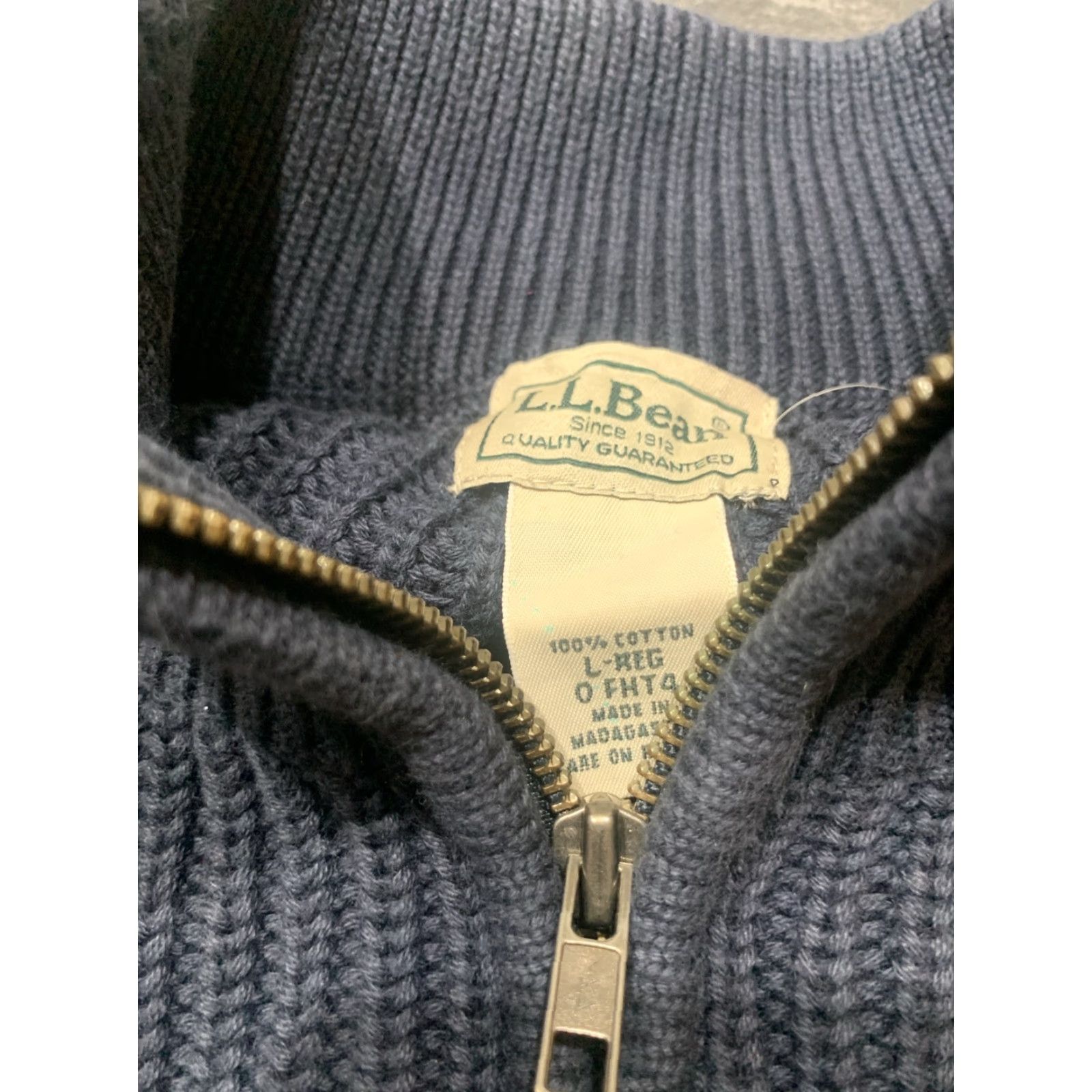 Vintage L.L. Bean Men's Sweater Full Zip Knit Cable Cotton Long Sleeve Blue Size Large Casual & Winter Size US L / EU 52-54 / 3 - 5 Thumbnail