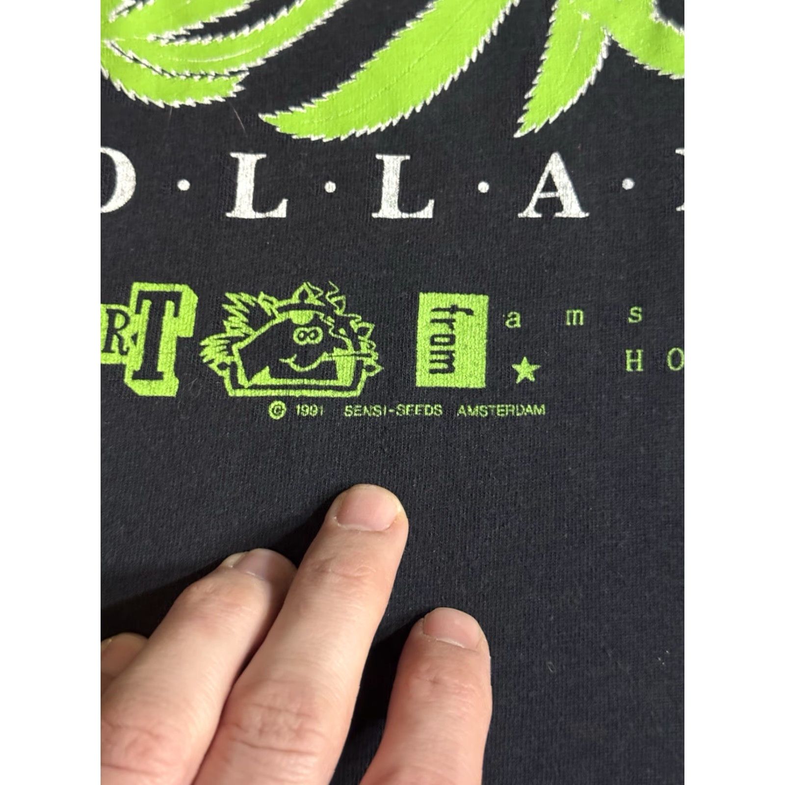 Vintage VINTAGE 1991 Cannabis Castle Holland T Shirt Size XL Amsterdam Sensi Weed Ganja | Screen Stars | Men | T-Shirt | Black | 90s Hippie | Graphic Print Size US XL / EU 56 / 4 - 3 Thumbnail