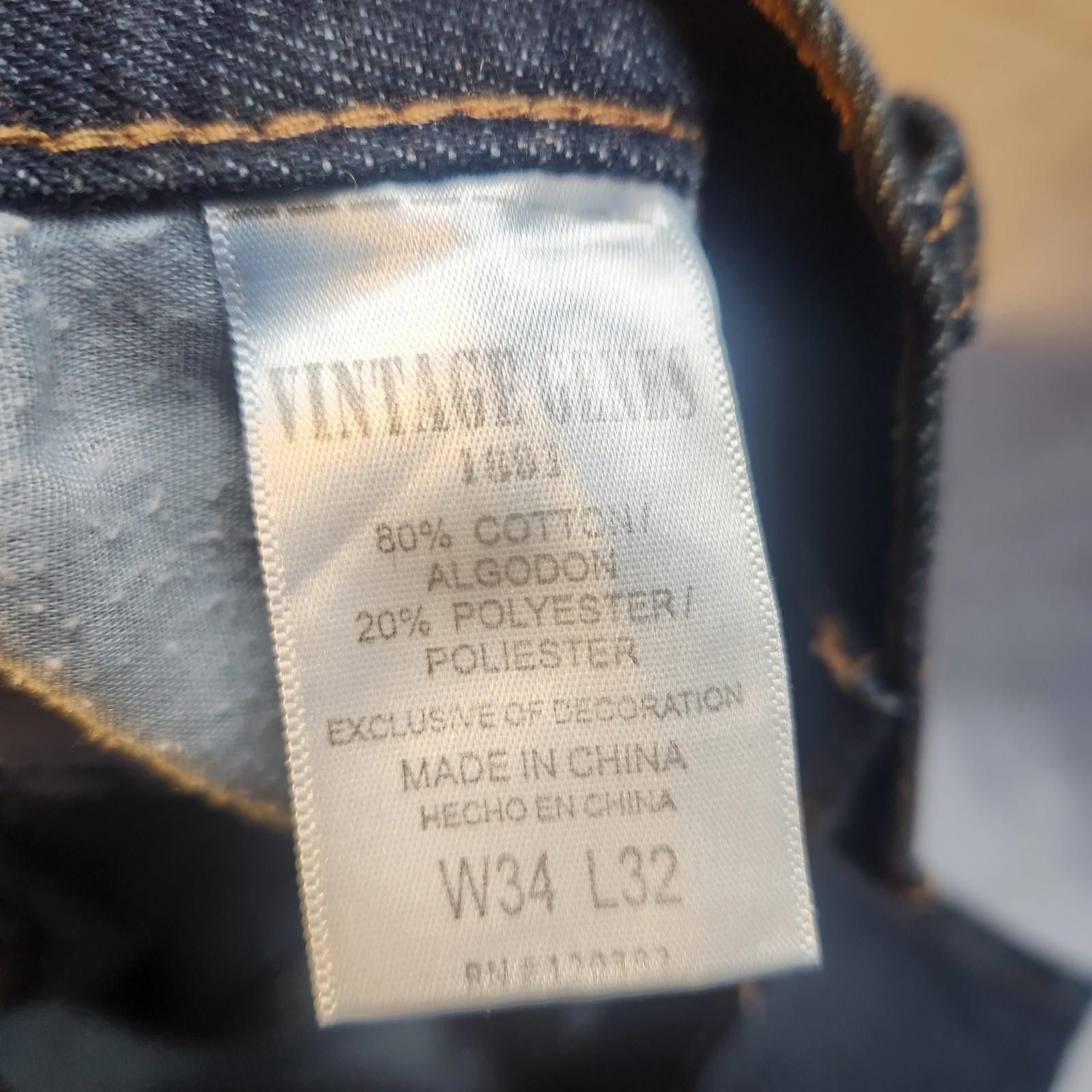 Designer Vintage Genes Blue Jeans Slim Size 34x32 Size US 34 / EU 50 - 12 Thumbnail