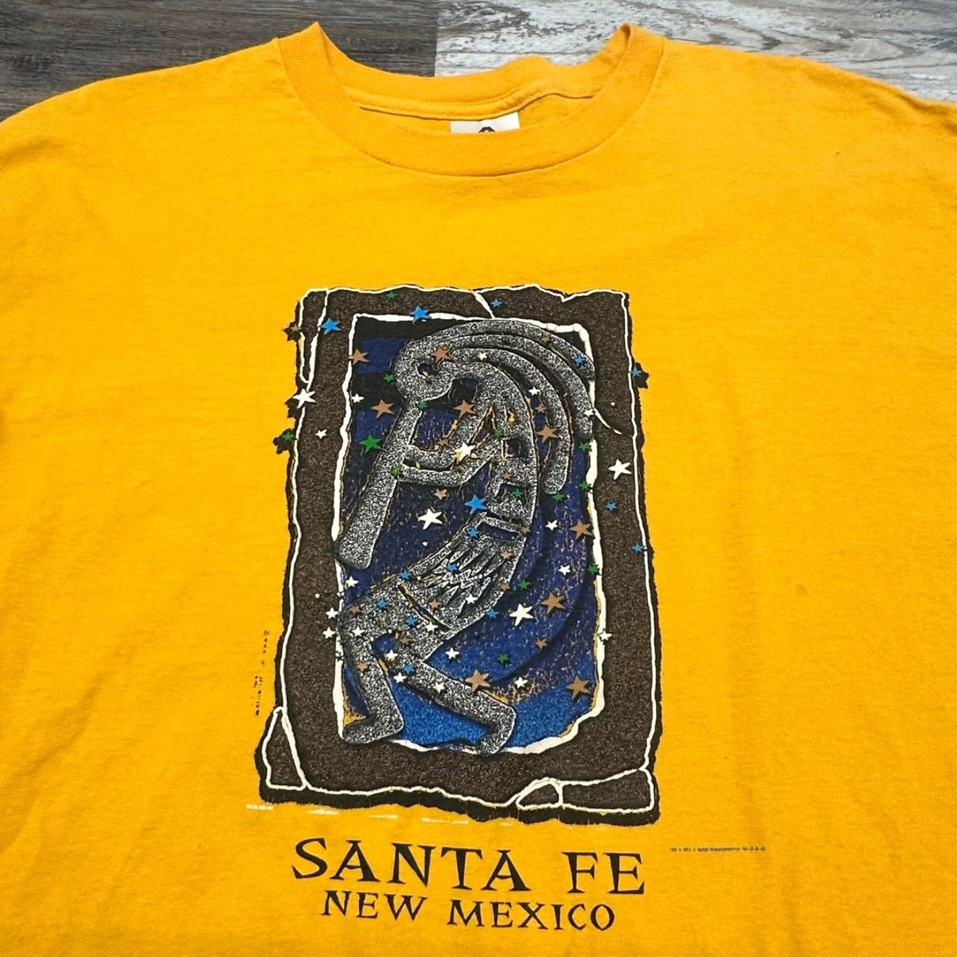 Vintage Alstyle Santa Fe New Mexico Mens 2XL Destination Tee Y2K Shirt Yellow Size US XXL / EU 58 / 5 - 2 Thumbnail