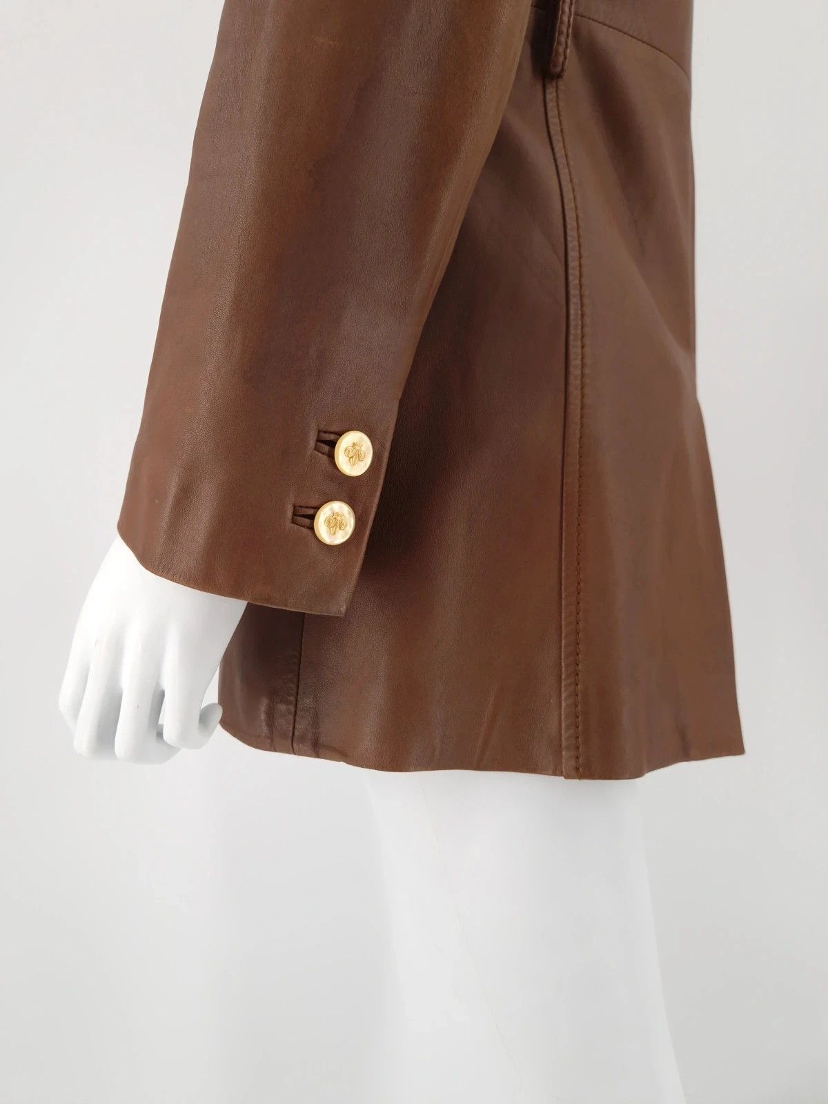 Gucci Gucci by Tom Ford Archival Brown Leather Coat Size S / US 4 / IT 40 - 7 Thumbnail