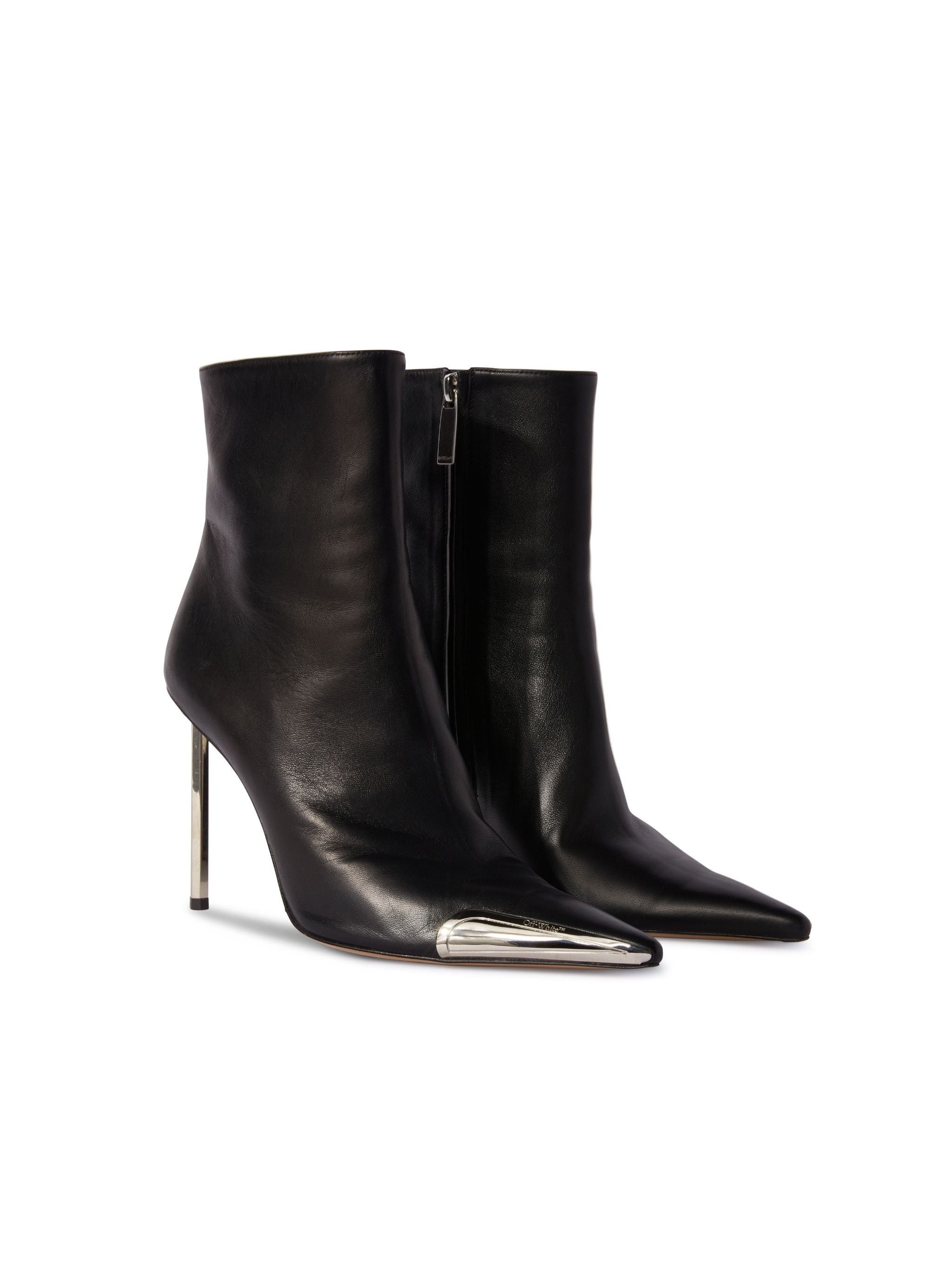 Off-White o1y1225 Leather Ankle Boots in Black Size US 7 / IT 37 - 3 Thumbnail