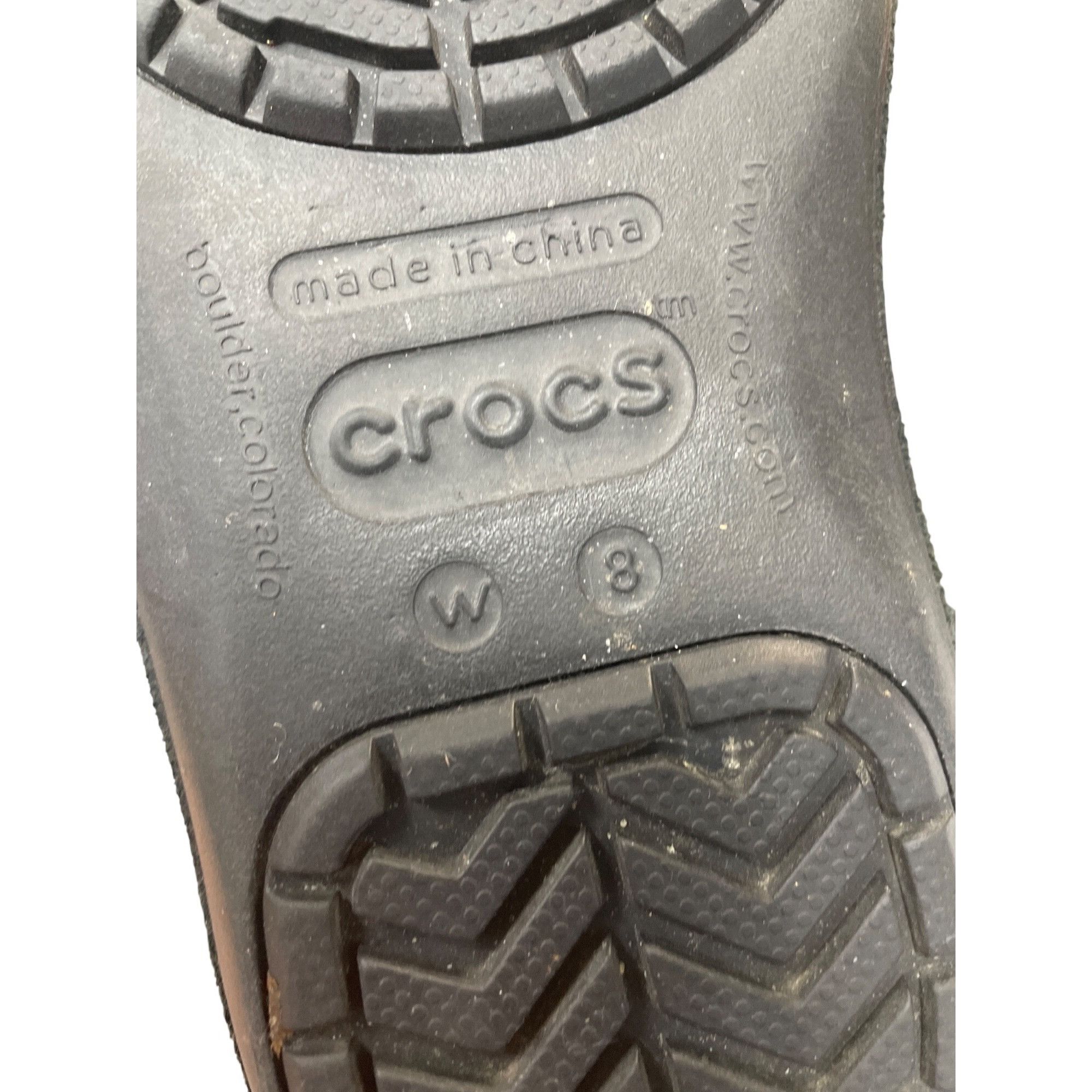 Crocs Crocs Faux Leather Fur Lined Womans Black Mid Calf Winter b Size US 8 / IT 38 - 8 Thumbnail