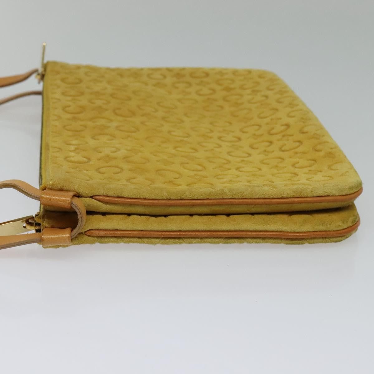 Celine CELINE C Macadam Canvas Shoulder Bag Suede Yellow Gold Size ONE SIZE - 4 Thumbnail