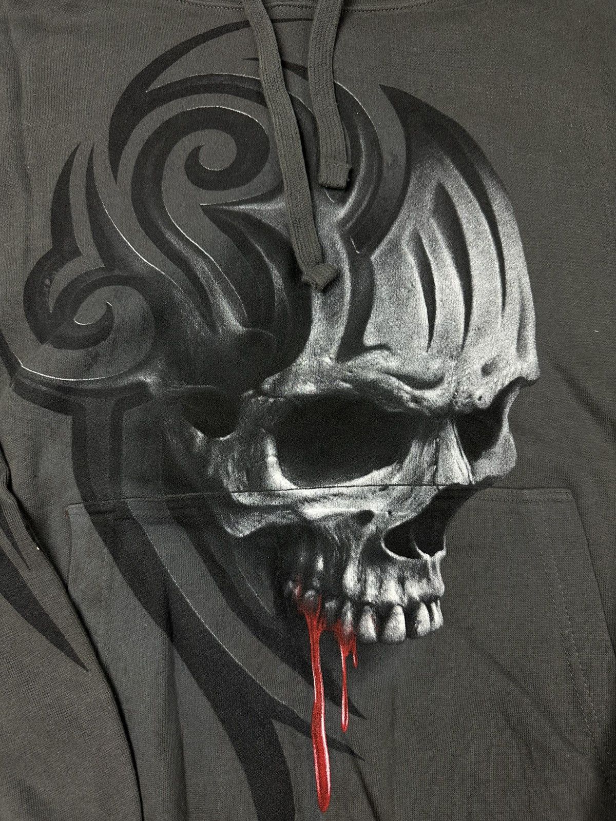 Tribal Streetwear Spiral Rock Death Roar Charcoal Tribal Hoodie XXL Skull Size US XXL / EU 58 / 5 - 4 Thumbnail