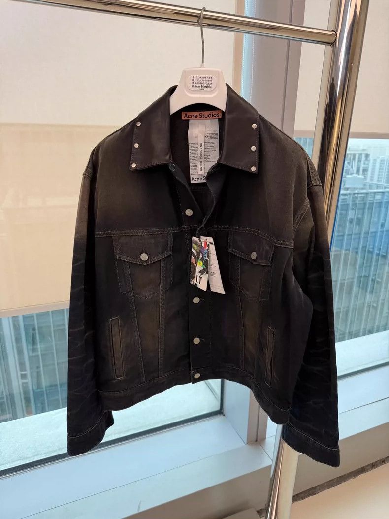 Acne Studios acne studios Leather collar ripple denim jacket 2504-Nextar Size US XS / EU 42 / 0 - 1 Thumbnail