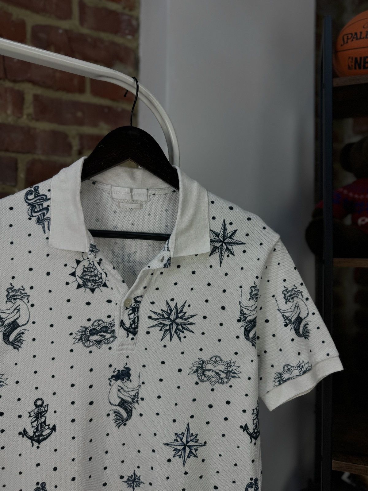 Alexander McQueen × Designer ALEXANDER MCQUEEN Lost At Sea Tattoo Printed Polo Shirt Size US S / EU 44-46 / 1 - 2 Thumbnail