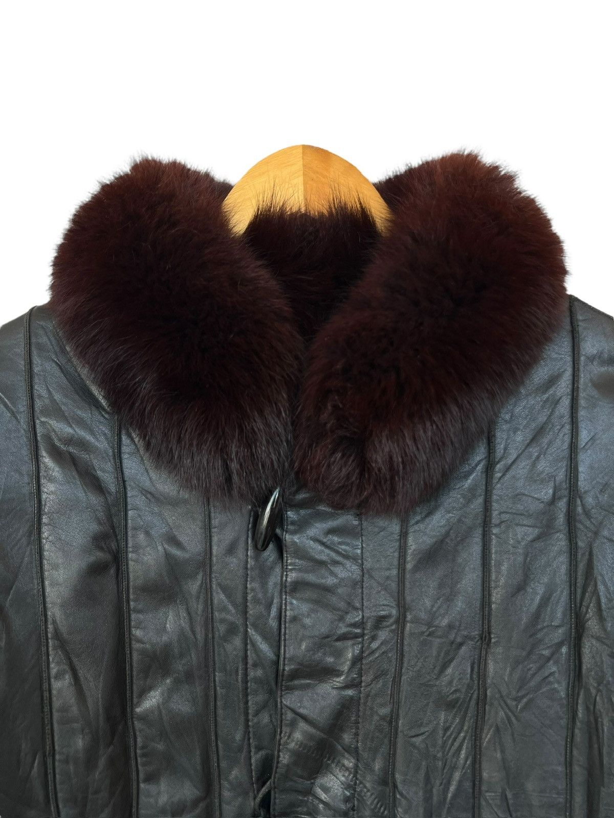 Vintage Japanese Leather Mohair Black Fur Leather Jacket Size US L / EU 52-54 / 3 - 7 Thumbnail