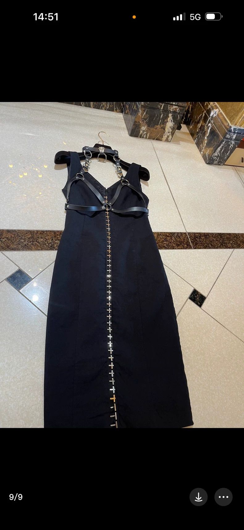 Versace Versace Metallic logo studded haute couture dress Size M / US 6-8 / IT 42-44 - 9 Thumbnail