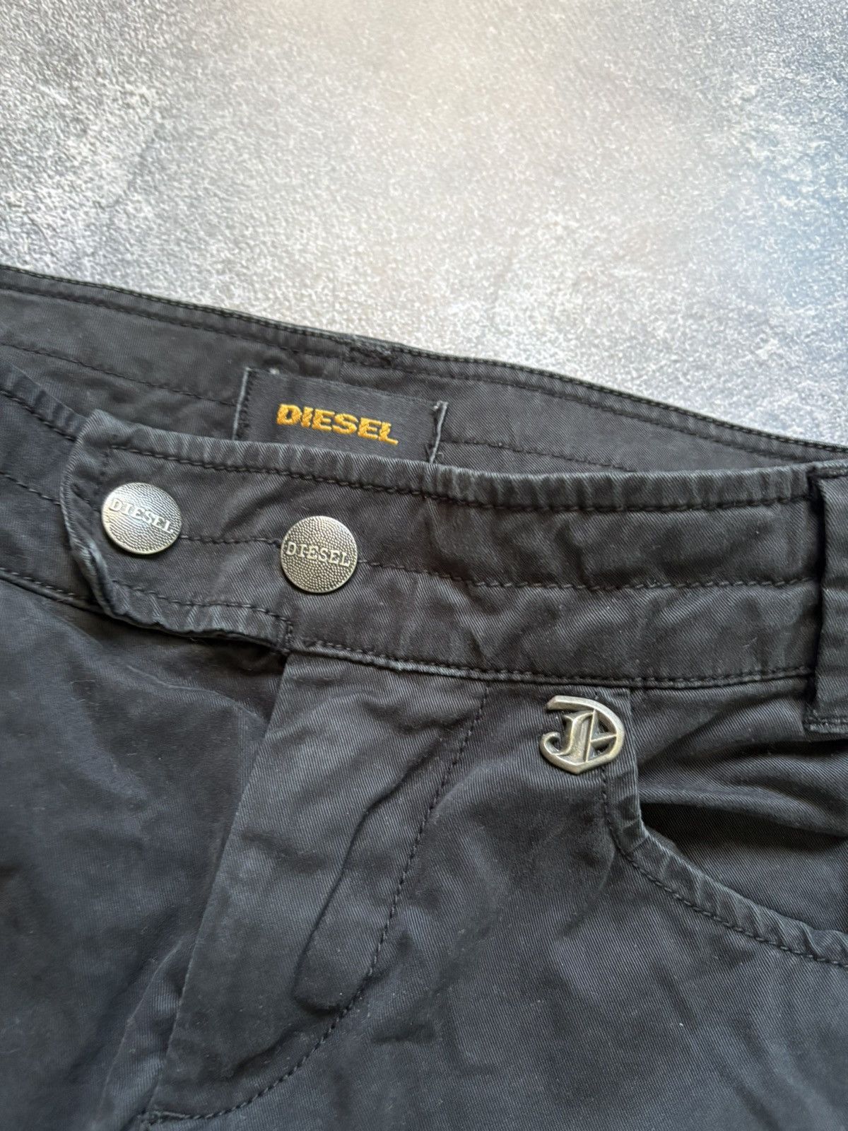 Diesel Vintage 00s Diesel Moto Biker Women’s Black Pants Rare Size 27" / US 4 / IT 40 - 7 Thumbnail
