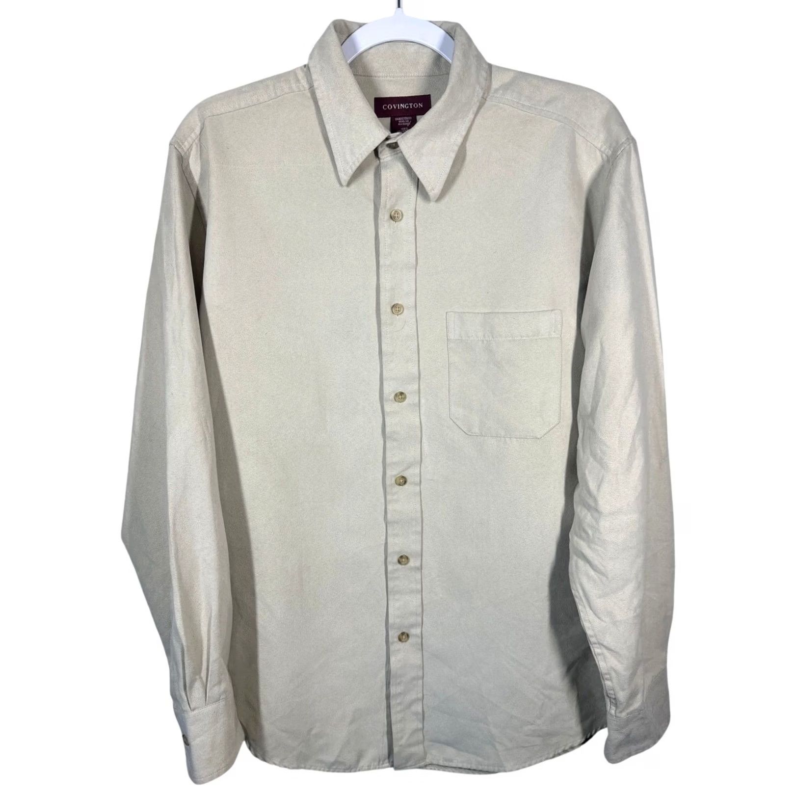 Vintage Covington Mens Long Sleeve Shirt Beige Size Medium Button Up Size US M / EU 48-50 / 2 - 3 Thumbnail