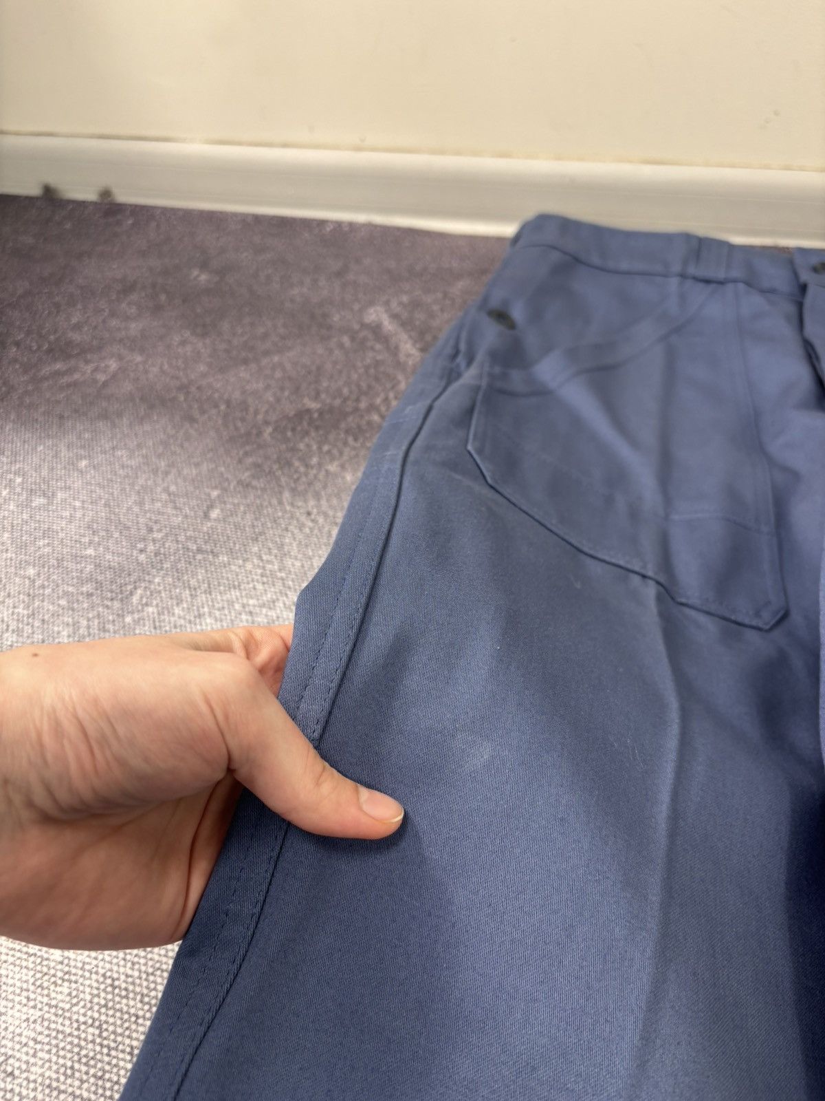 Other Vintage 1970s French Workwear Zimco Slate Blue Utility Pants Size US 34 / EU 50 - 5 Thumbnail