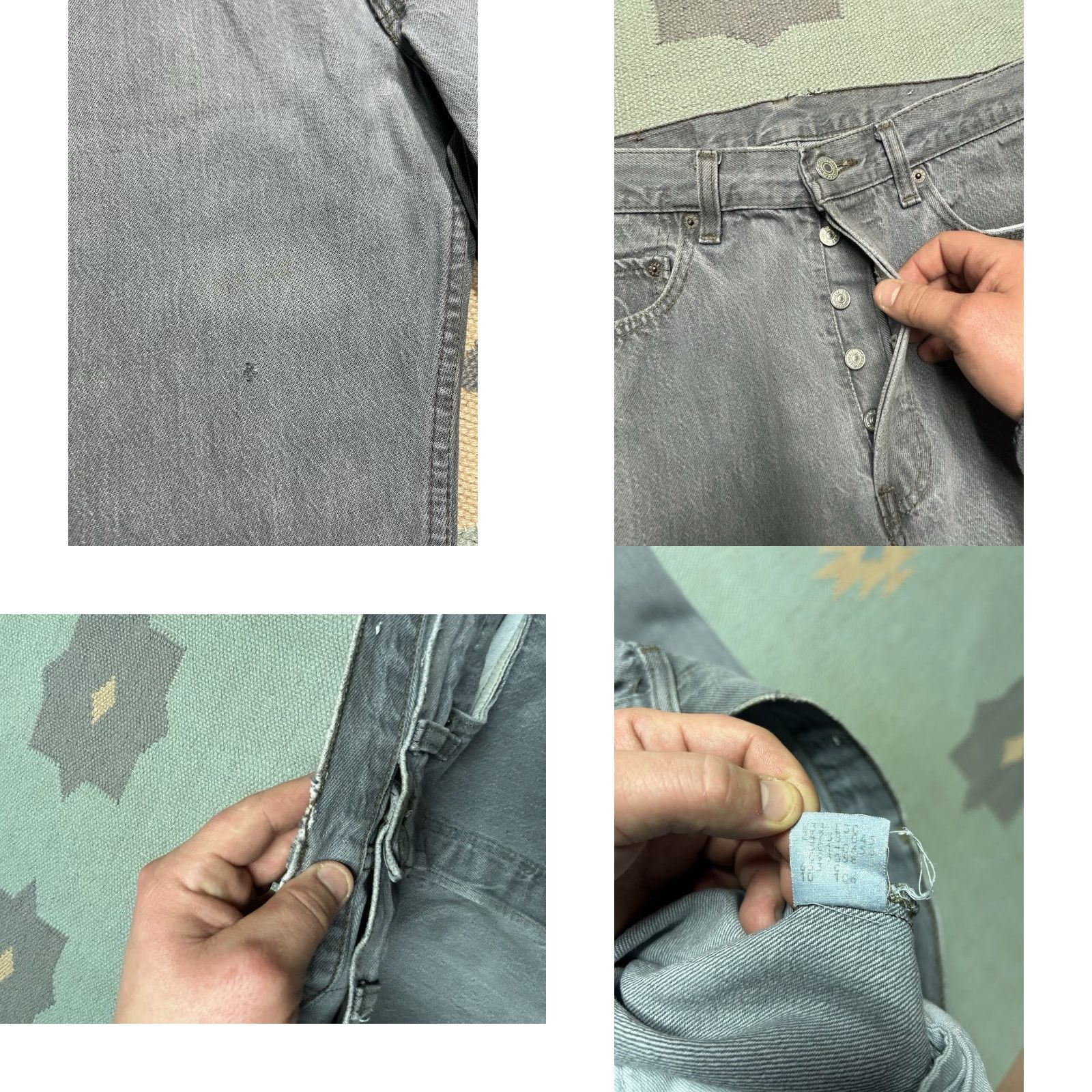 Levi's VINTAGE Levi’s 501 Jeans Mens Regular 31 Black Denim USA 80s 90s Straight 30 Inseam Size US 31 - 8 Thumbnail