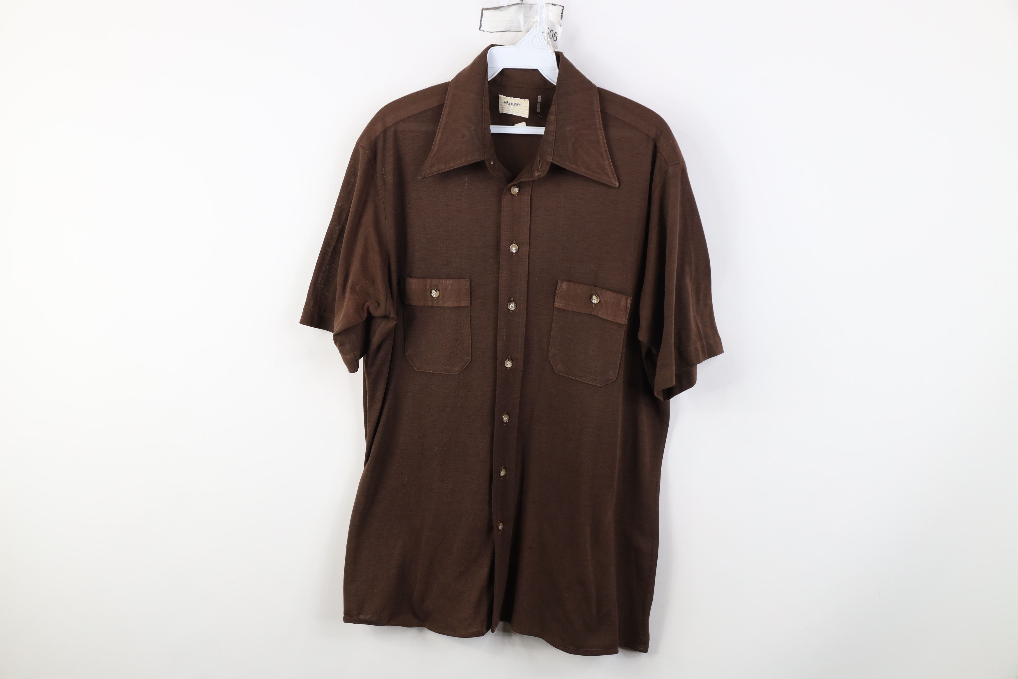 Vintage Vintage 70s Streetwear Short Sleeve Collared Button Shirt Size US L / EU 52-54 / 3 - 1 Thumbnail