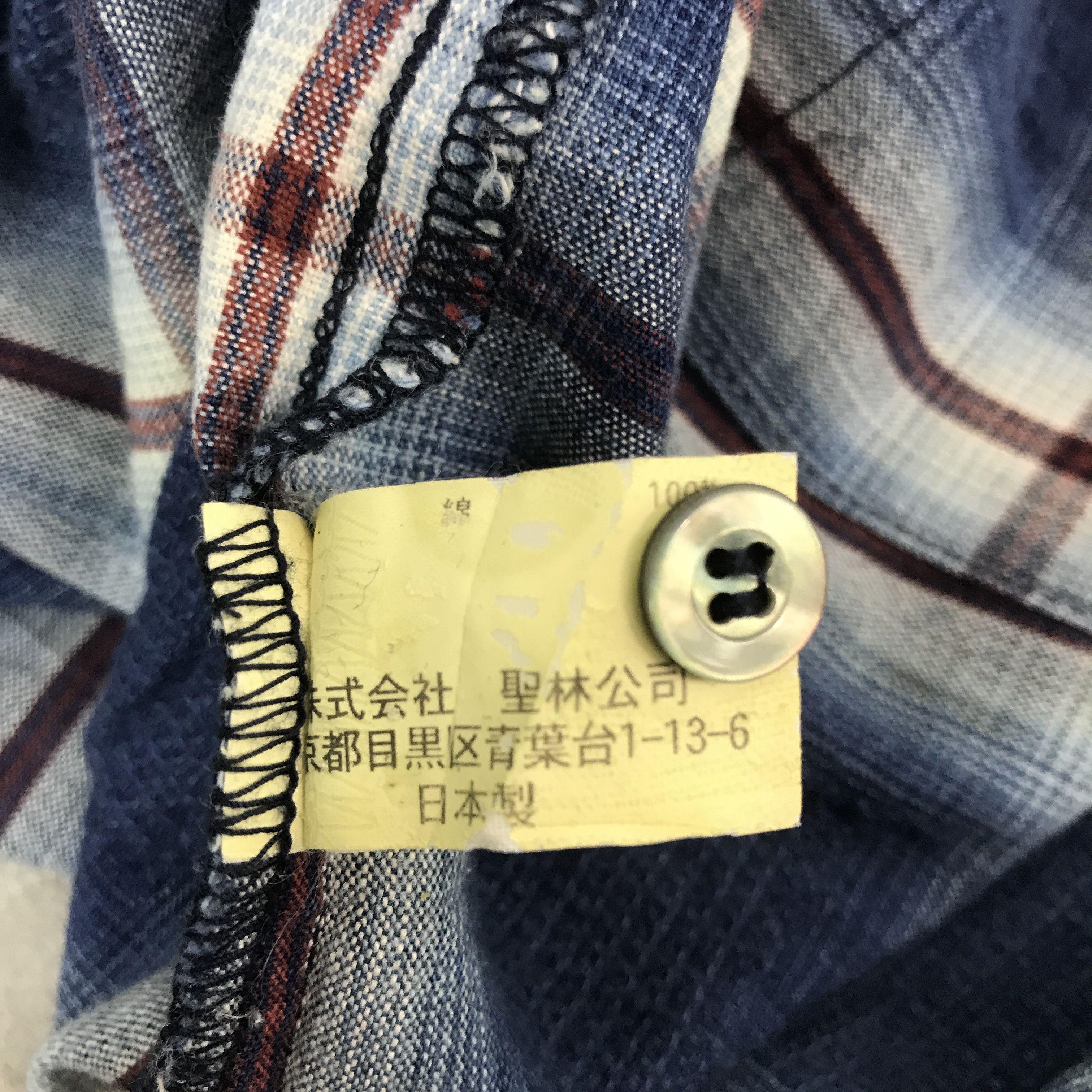 Blue Blue Japan × Vintage Vintage Blue Blue Design Tartan Button Up Shirt Size US L / EU 52-54 / 3 - 12 Thumbnail