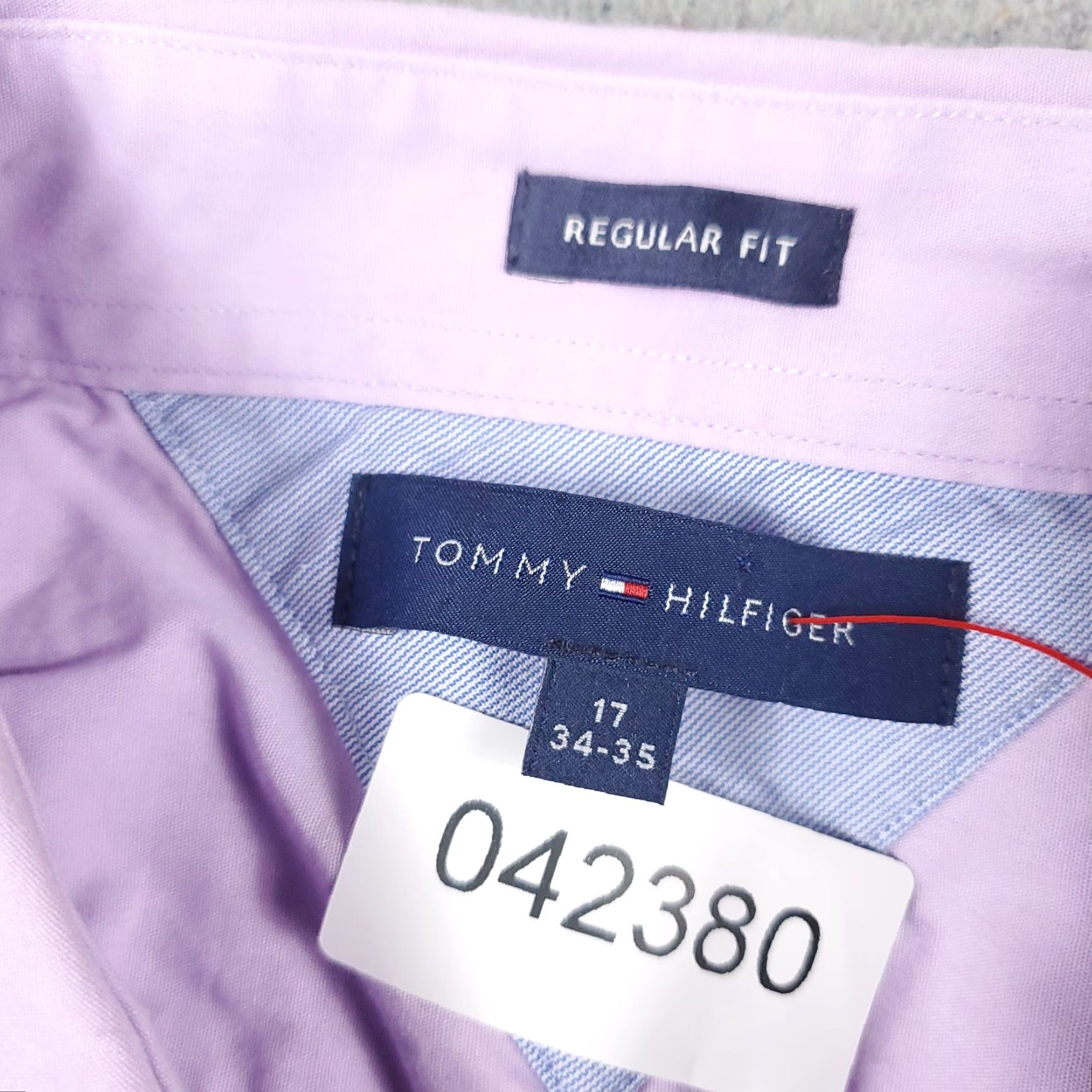 Tommy Hilfiger Tommy Hilfiger Dress Shirt Mens 17 Purple Button-Down Long Sleeve Woven Classic Size 46R - 6 Thumbnail