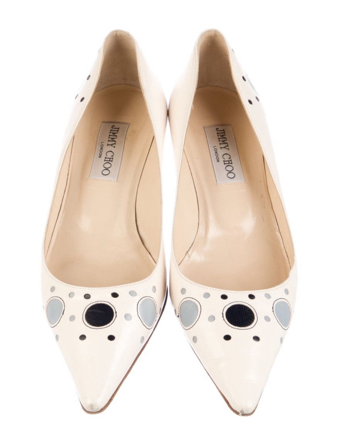 Jimmy Choo Jimmy Choo Polka Dot Leather Pointed Toe Pumps Size US 8 / IT 38 - 3 Thumbnail