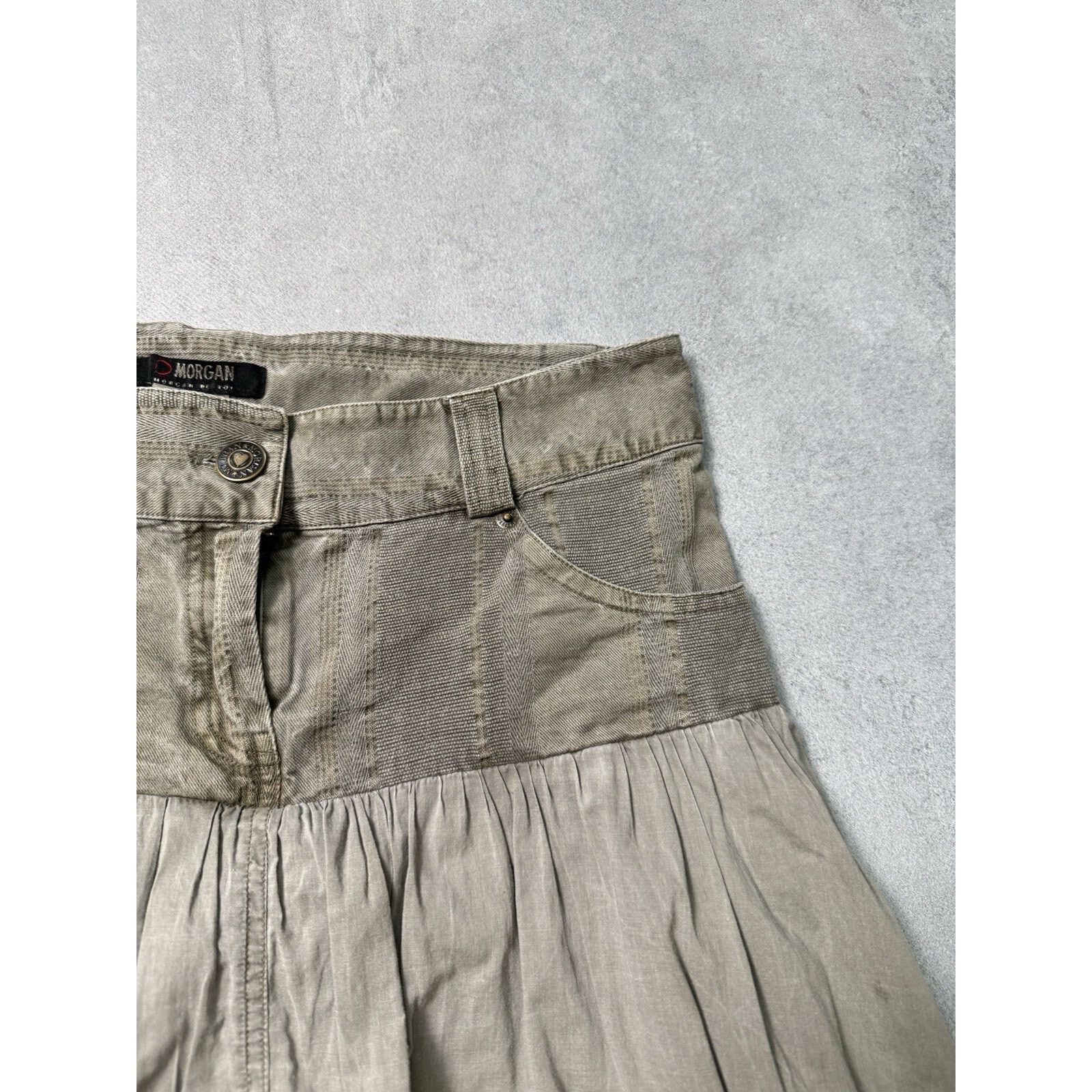 Designer × Morgan Homme Vintage Morgan de Toi Skirt Avant Garde Size 38 Beige Size 27" / US 4 / IT 40 - 3 Thumbnail