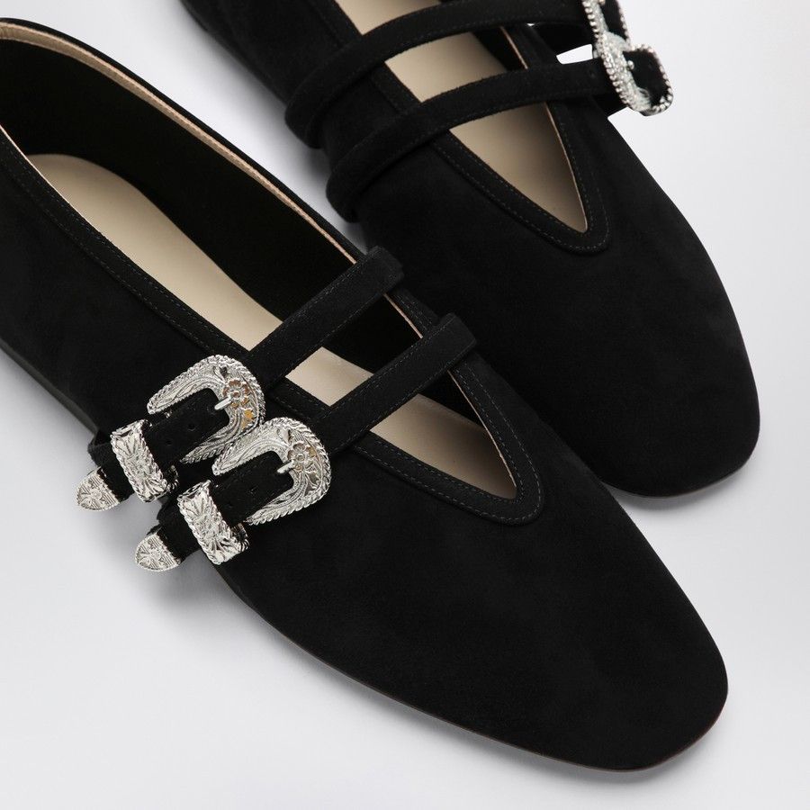 Le Monde Beryl o1d2blof0824 Suede Ballerina Claudia in Black Size US 7 / IT 37 - 5 Thumbnail