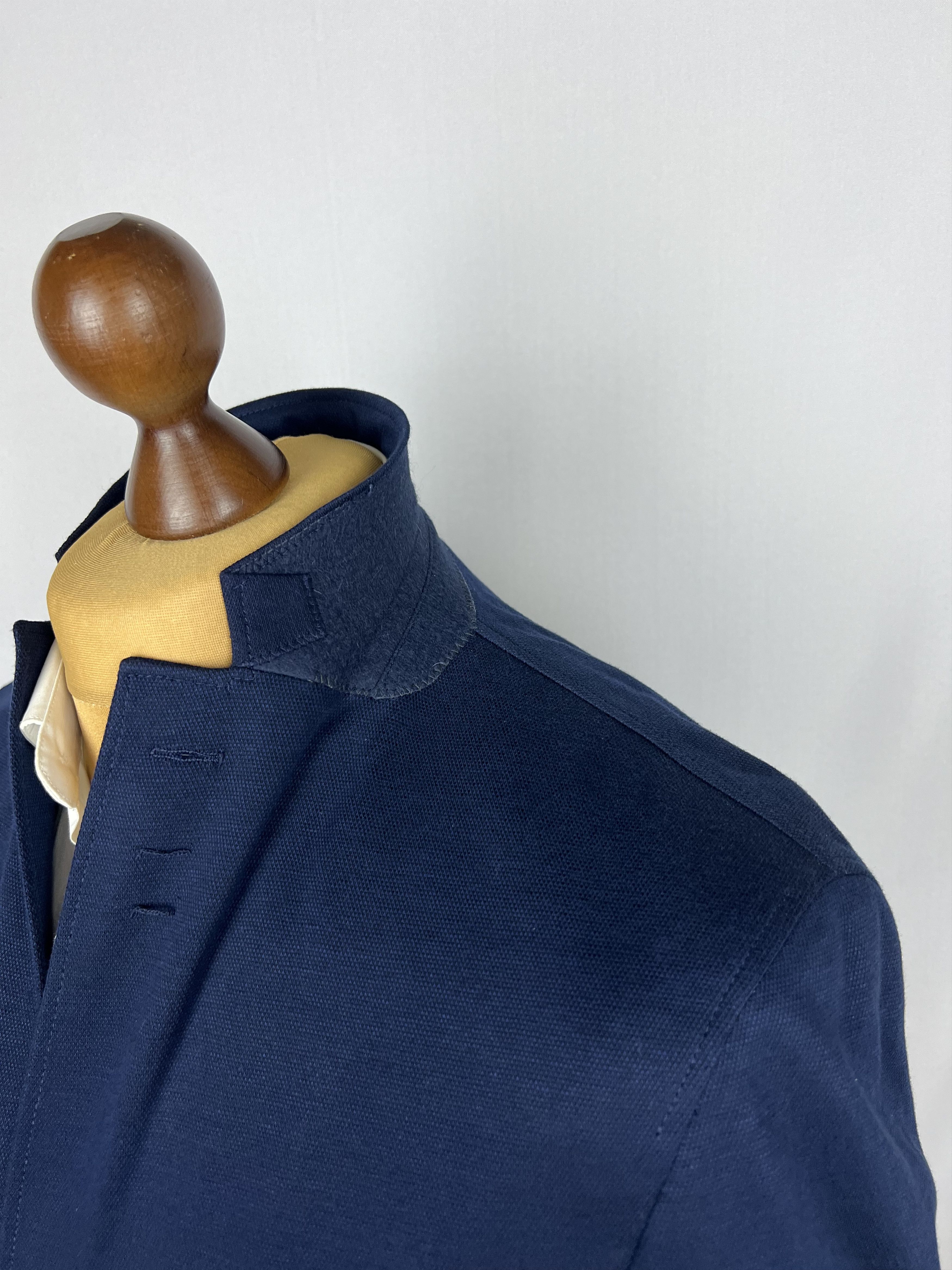 Hackett London Solid Navy-Blue Cotton Blend Half-Lined Sport Coat Size 42R - 6 Thumbnail