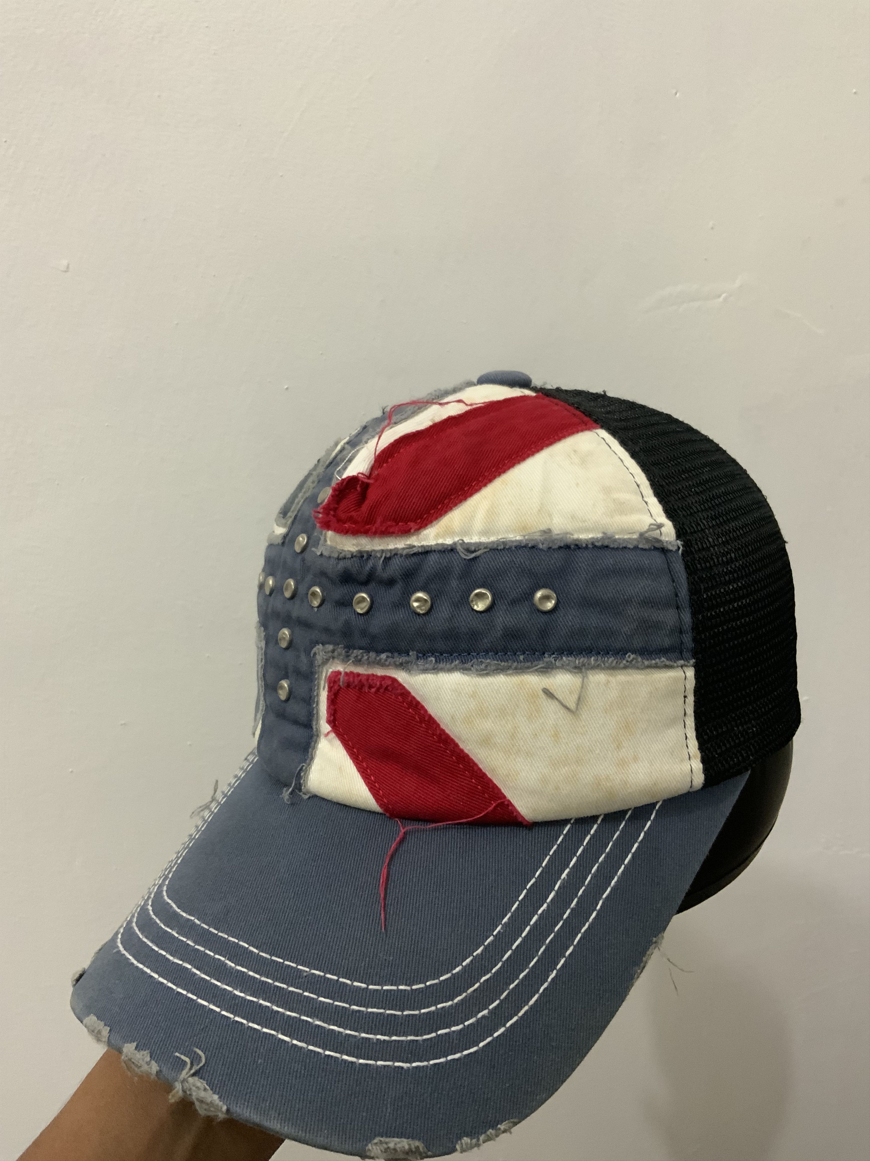 Japanese Brand Distressed Flag Avant Garde Trucker Hat Cap Size ONE SIZE - 6 Thumbnail