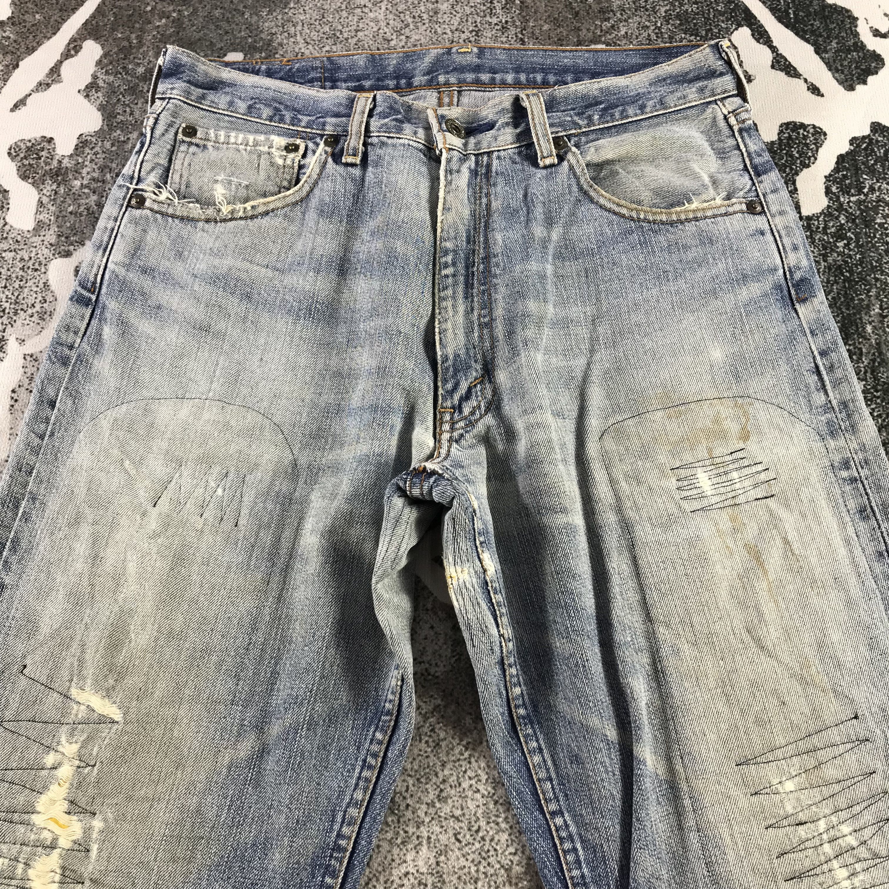 Levi's Vintage Levis 503 Jeans Distressed Denim KJ3376 Size US 31 - 3 Thumbnail