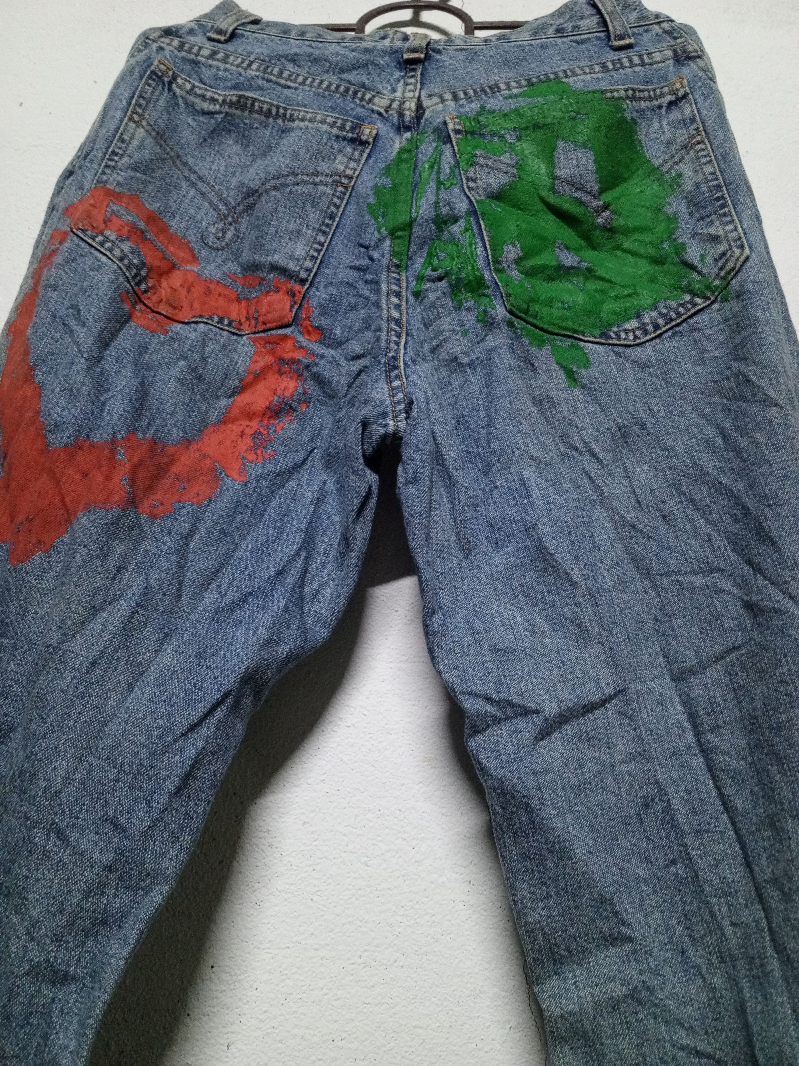 If Six Was Nine × Moschino 💥veryrare💥90s Moschino jeans mix paint Size US 27 - 9 Thumbnail