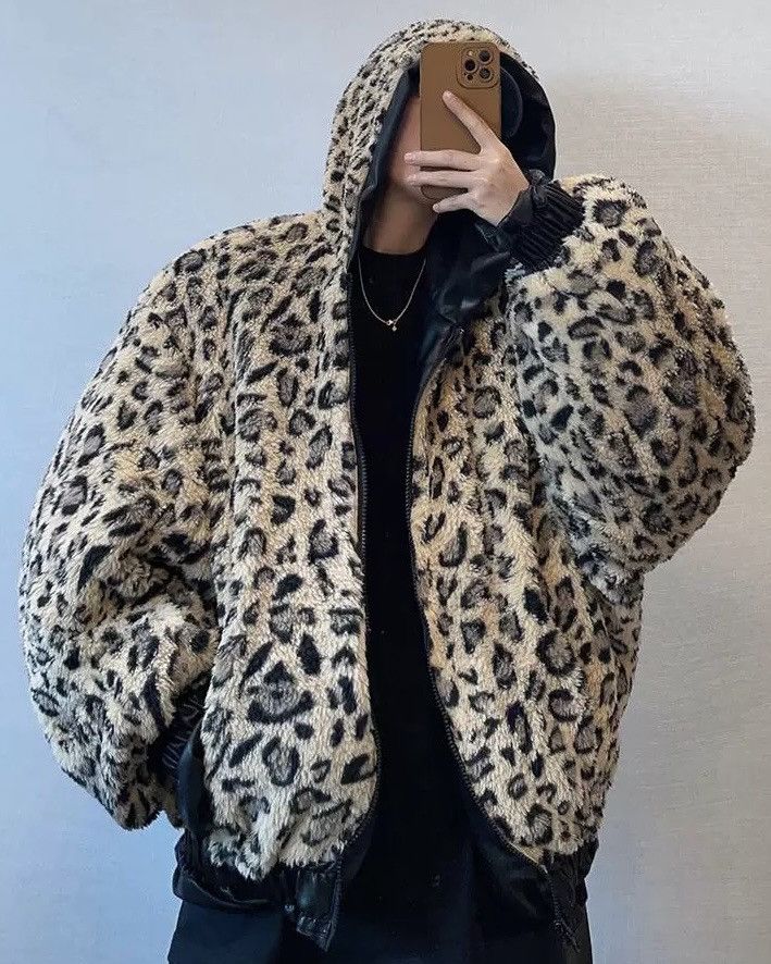 Japanese Brand × Vintage Premium punk reversible faux leather leopard hooded jacket Size US XXL / EU 58 / 5 - 2 Thumbnail