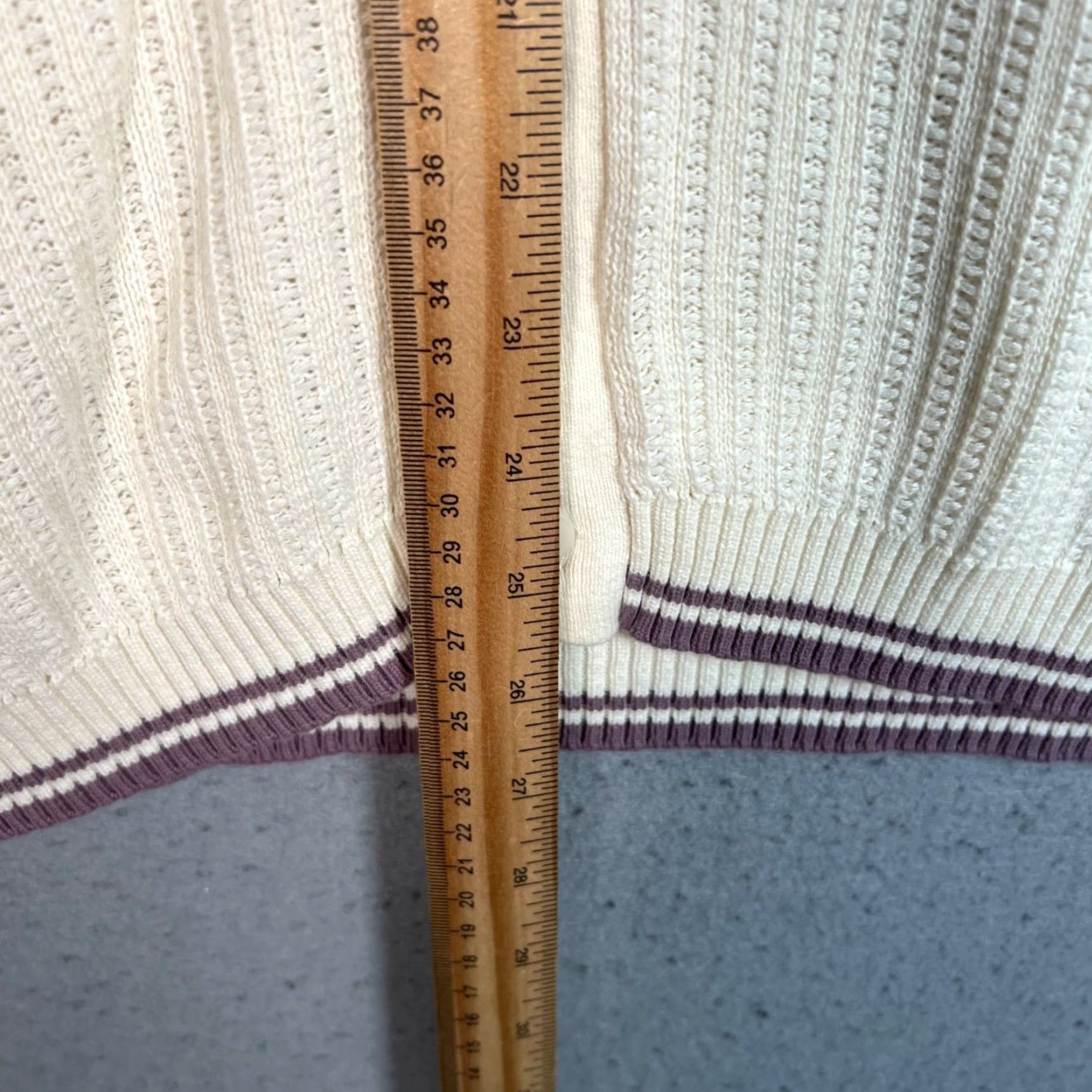 CLOT Standard Cloth Shirt Short Sleeve Ivory Knit Button-Up Burgundy Trim Mens Small Casual 90s? Size US S / EU 44-46 / 1 - 6 Thumbnail