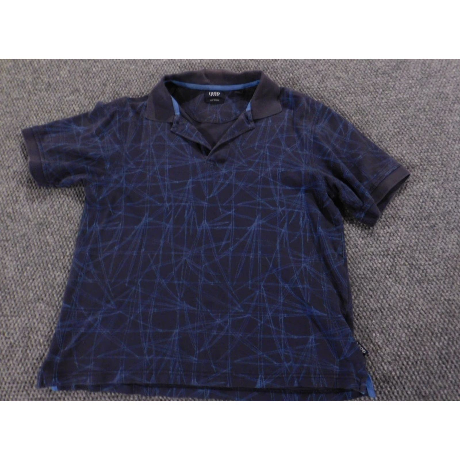 Izod IZOD Polo Shirt Medium Blue Graphic Floral Classic Button Collar Cotton Knit Golf Shirt Mens M Size US M / EU 48-50 / 2 - 2 Thumbnail