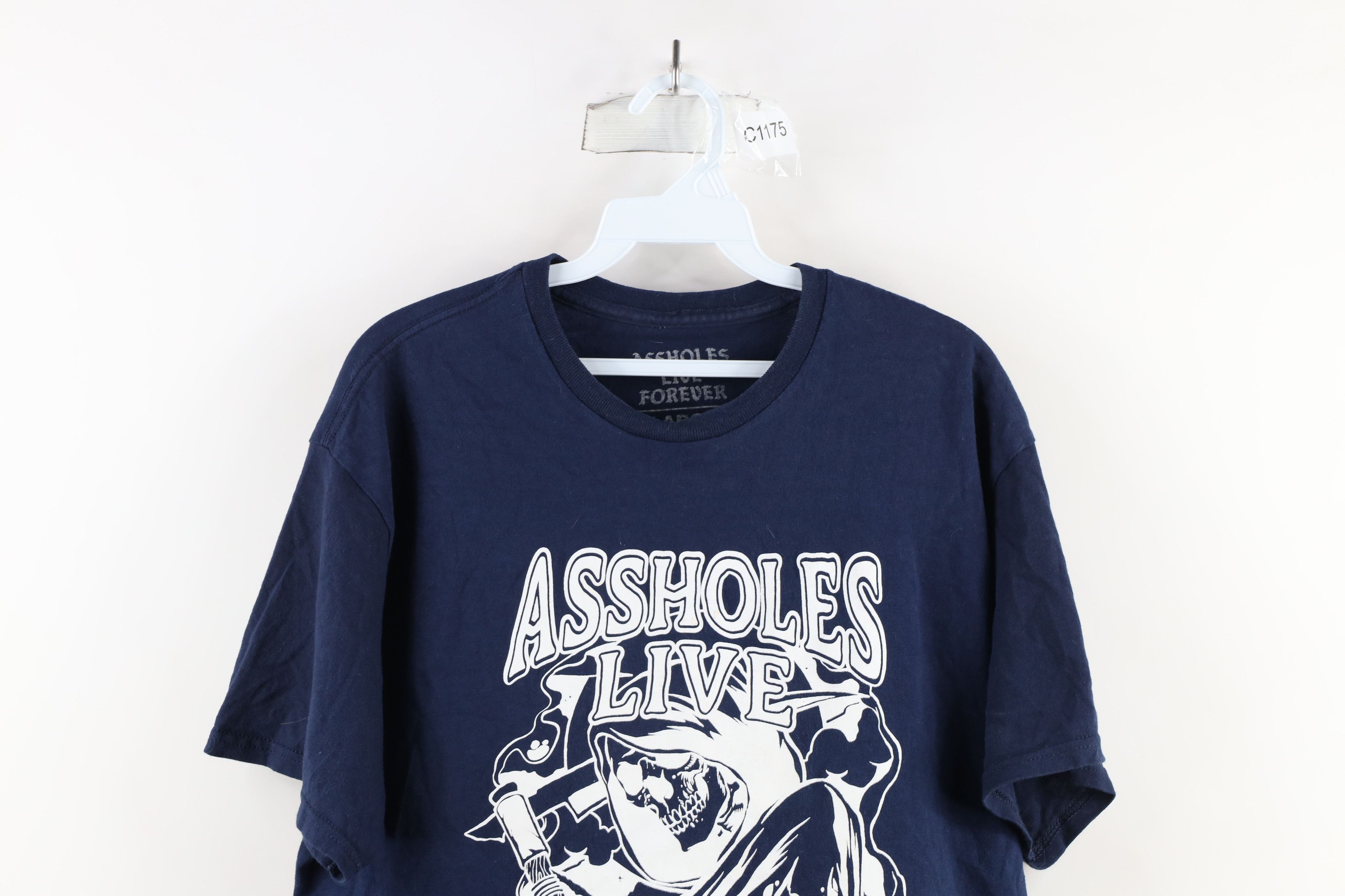 Vintage Streeetwear Assholes*s Live Forever Grim Reaper T-Shirt Size US L / EU 52-54 / 3 - 2 Thumbnail