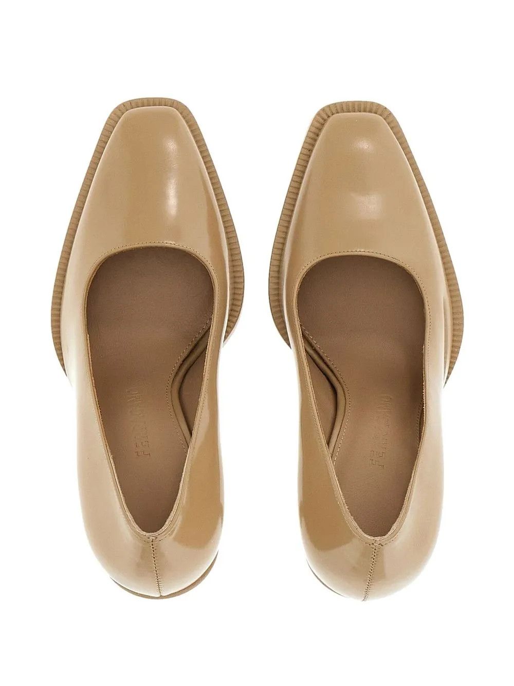 Salvatore Ferragamo o1y0426 Geometric Heel Pumps in Beige Size US 6 / IT 36 - 3 Thumbnail
