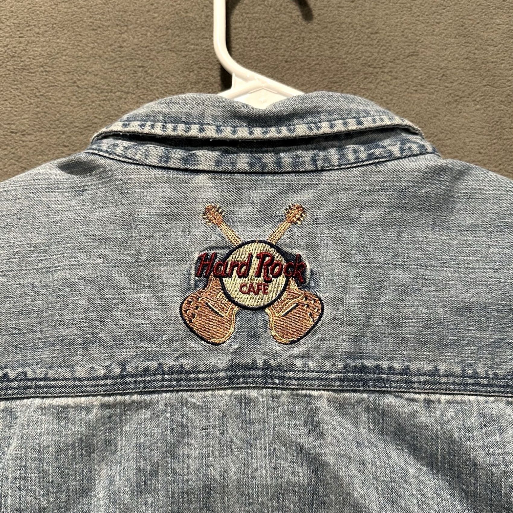 Hard Rock Cafe Vintage Hard Rock Cafe Shirt Mens XL Blue Denim Embroidered Orlando Button Up Size US XL / EU 56 / 4 - 4 Thumbnail