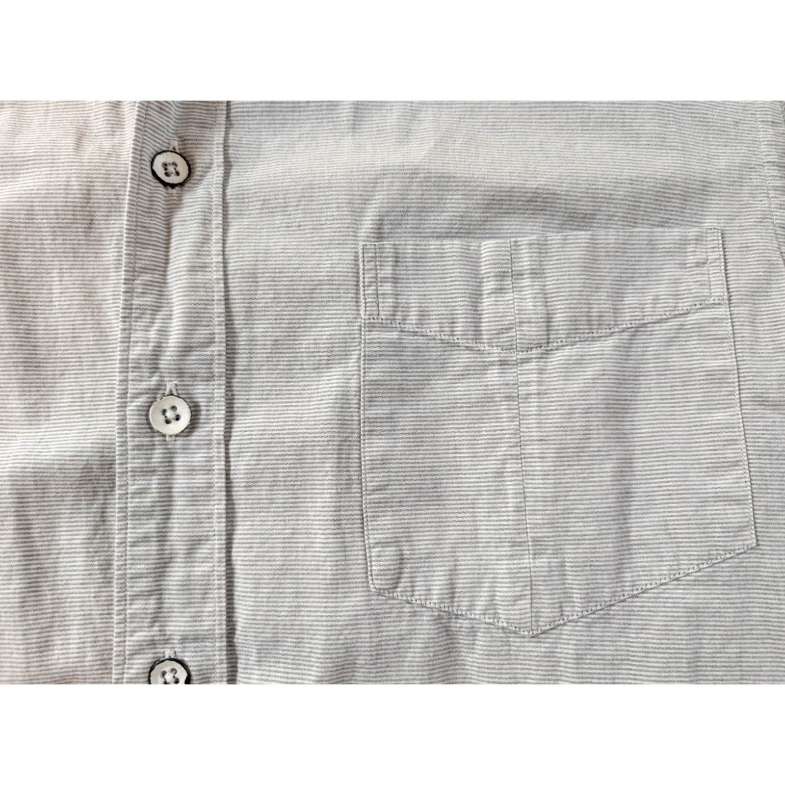 Rag & Bone rag & bone Striped Shirt Adult Medium Gray Button-Up Long Sleeve Collared Slim Classic USA Size ONE SIZE - 5 Thumbnail