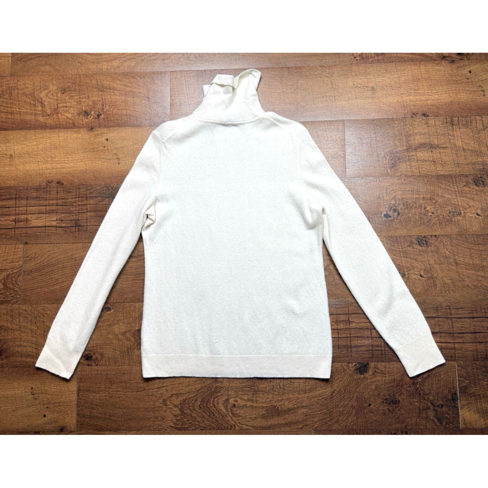 Talbots TALBOTS 100% Cashmere Turtleneck Sweater Cream XL Women’s Knit Pullover Long Sleeve Size XL / US 12-14 / IT 48-50 - 3 Thumbnail