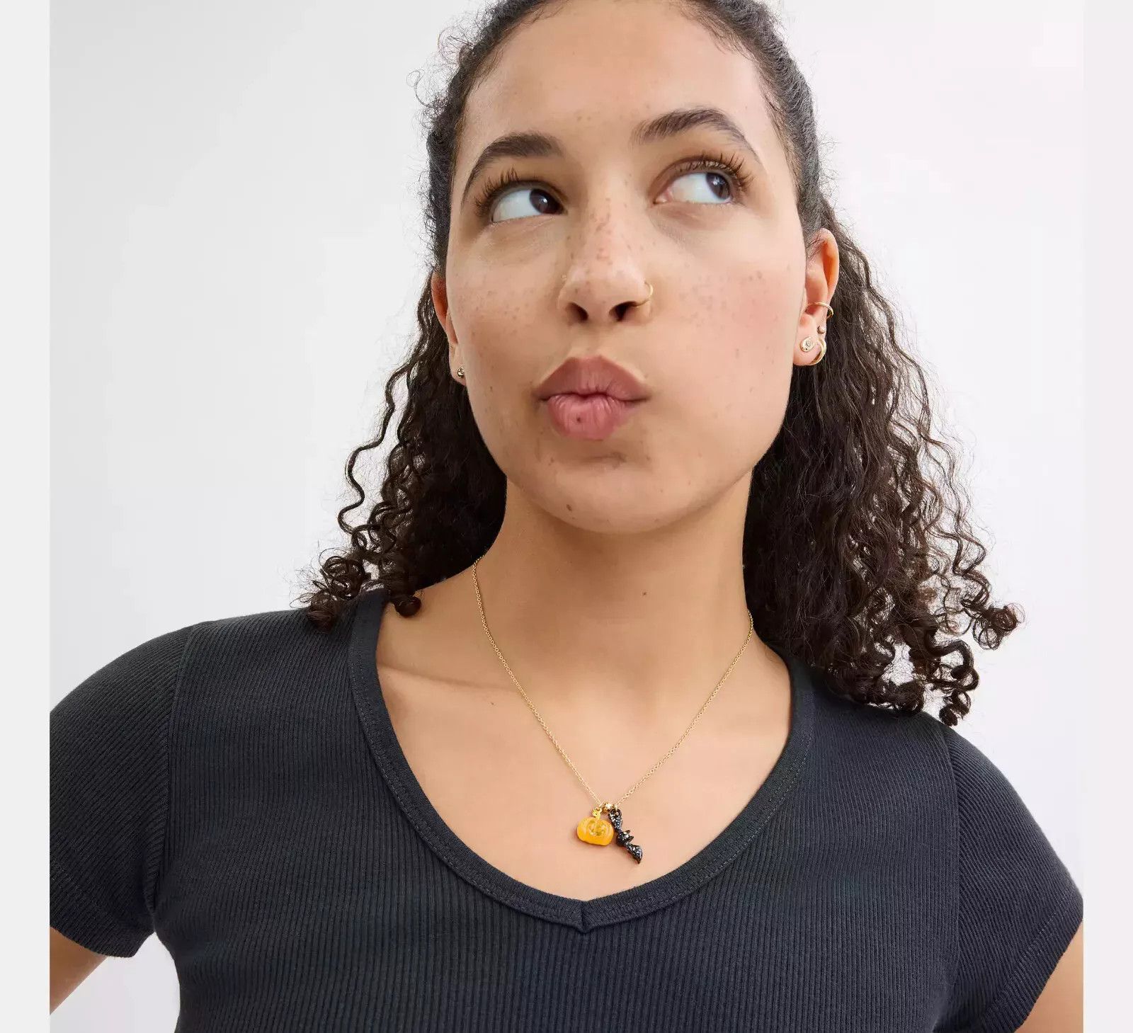 Coach Pumpkin And Bat Pendant Necklace Set CZ006 Size ONE SIZE - 8 Thumbnail