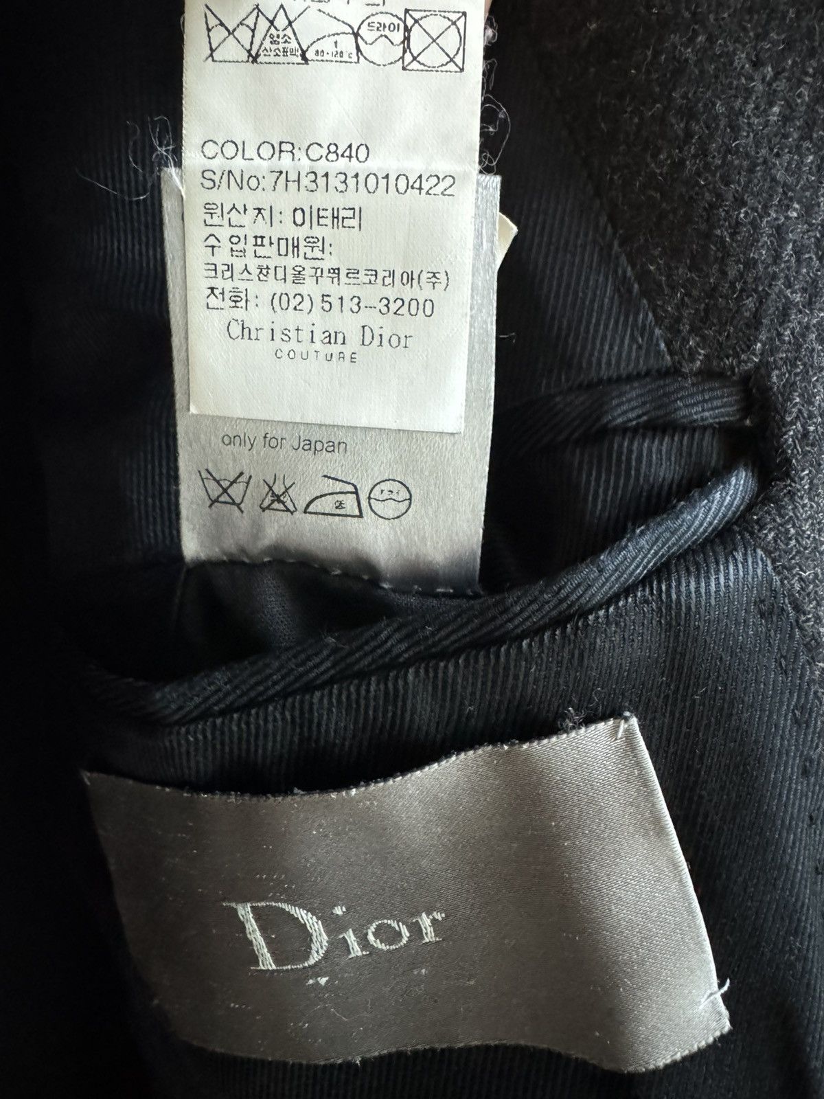 Dior × Hedi Slimane FW07 Dior Homme leather collar cashmere wool coat sz50 Size US M / EU 48-50 / 2 - 9 Thumbnail