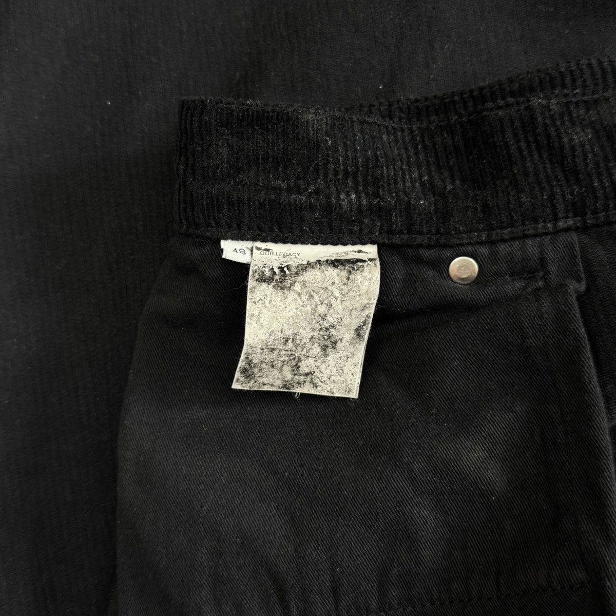 Our Legacy Our Legacy Black Vast Cut Coated Corduroy Pants Size US 33 - 8 Thumbnail