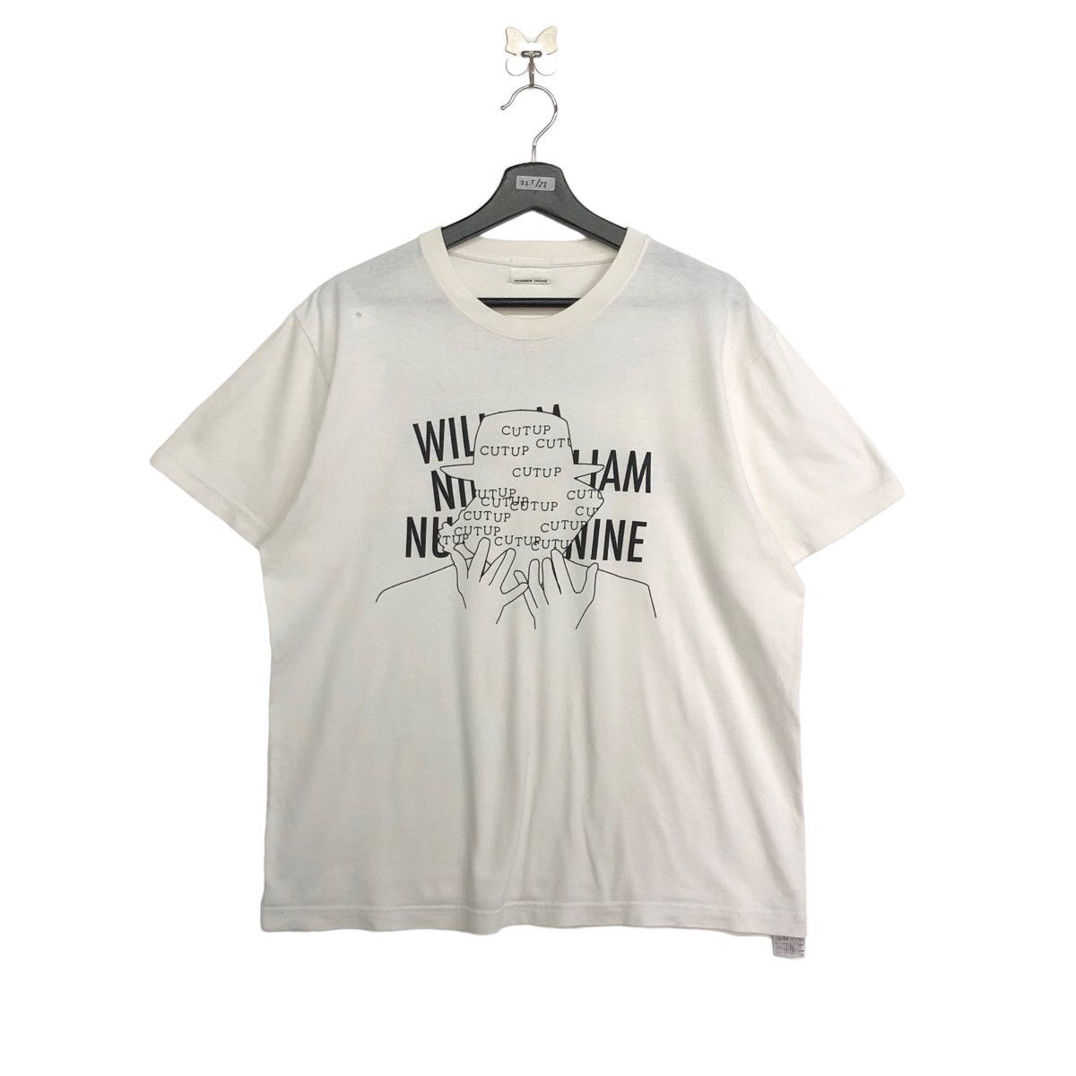 image of Number N Ine Number(N)Ine Japan Cutup Cutup Spellout Tee in White, Men's (Size Medium)