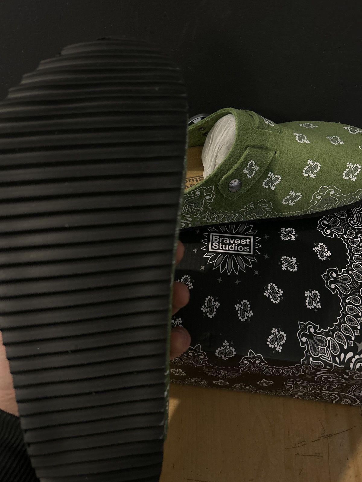 Bravest Studios Bravest Studious Olive Paisley Mules Size US 9 / EU 42 - 3 Thumbnail