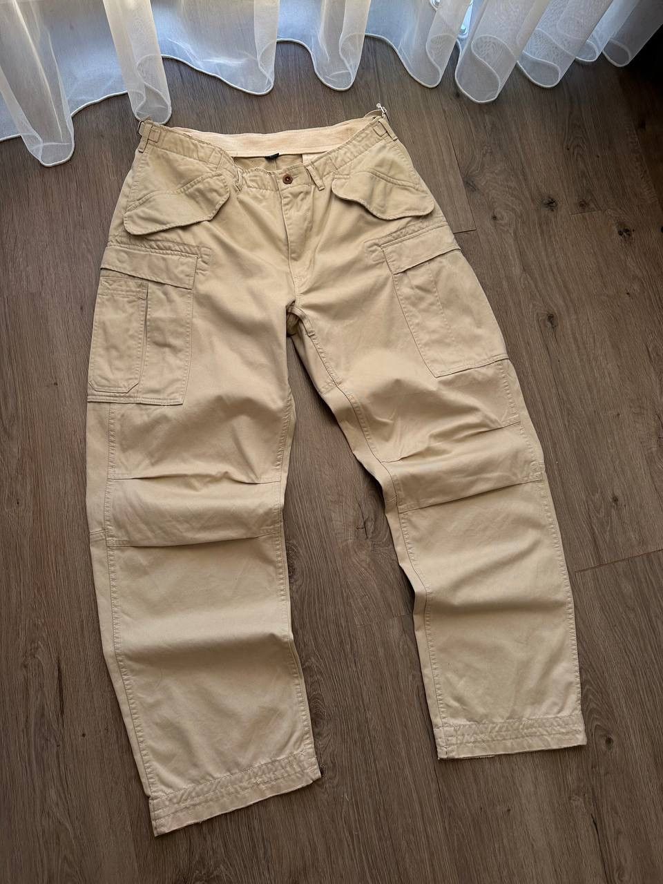 Polo Ralph Lauren × Vintage Vintage Polo Ralph Lauren Cargo Beige Baggy PRL Pants Size US 34 / EU 50 - 7 Thumbnail