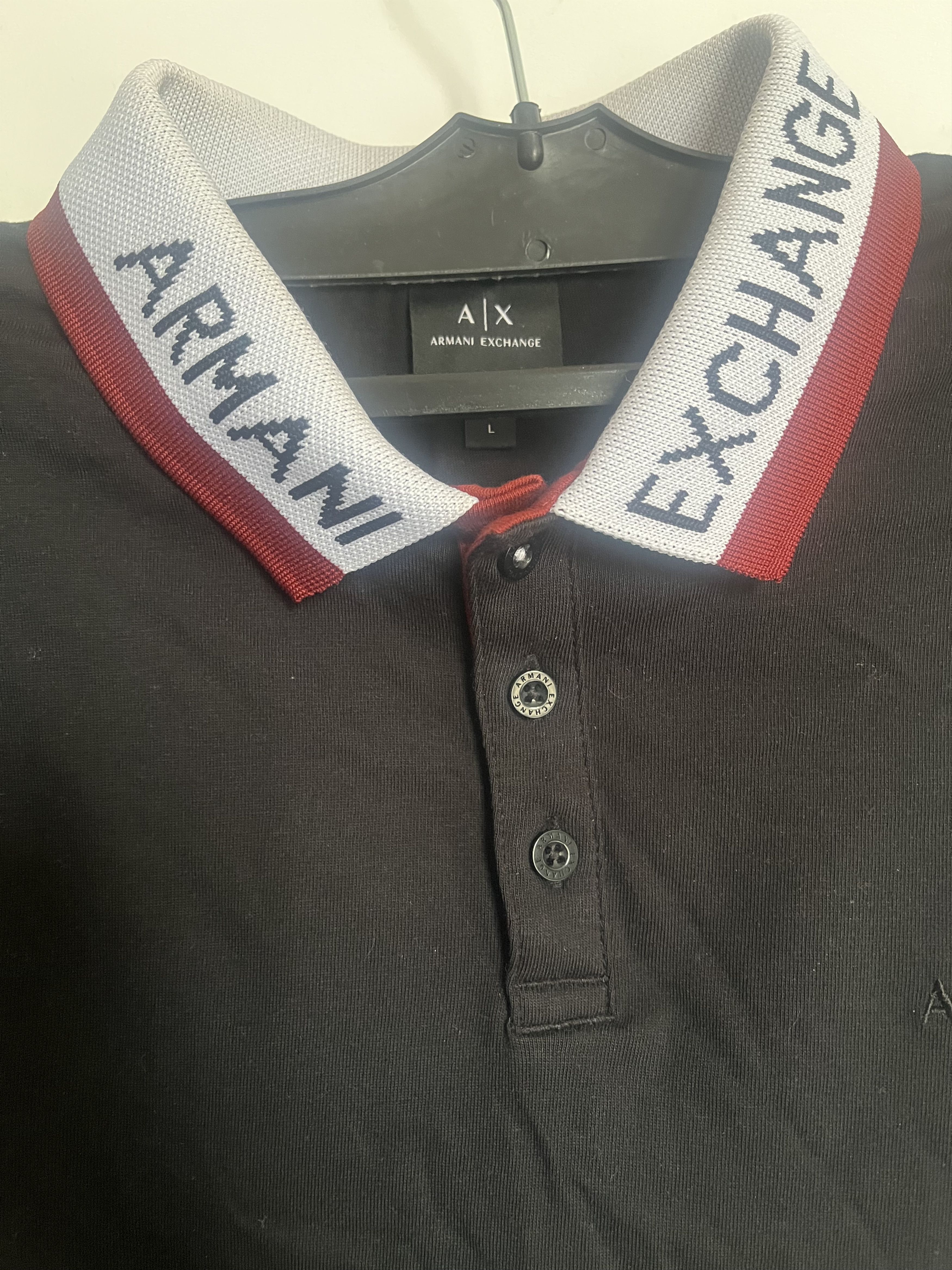 Armani Exchange Black Armani Collared Long Sleeve Size US L / EU 52-54 / 3 - 2 Thumbnail
