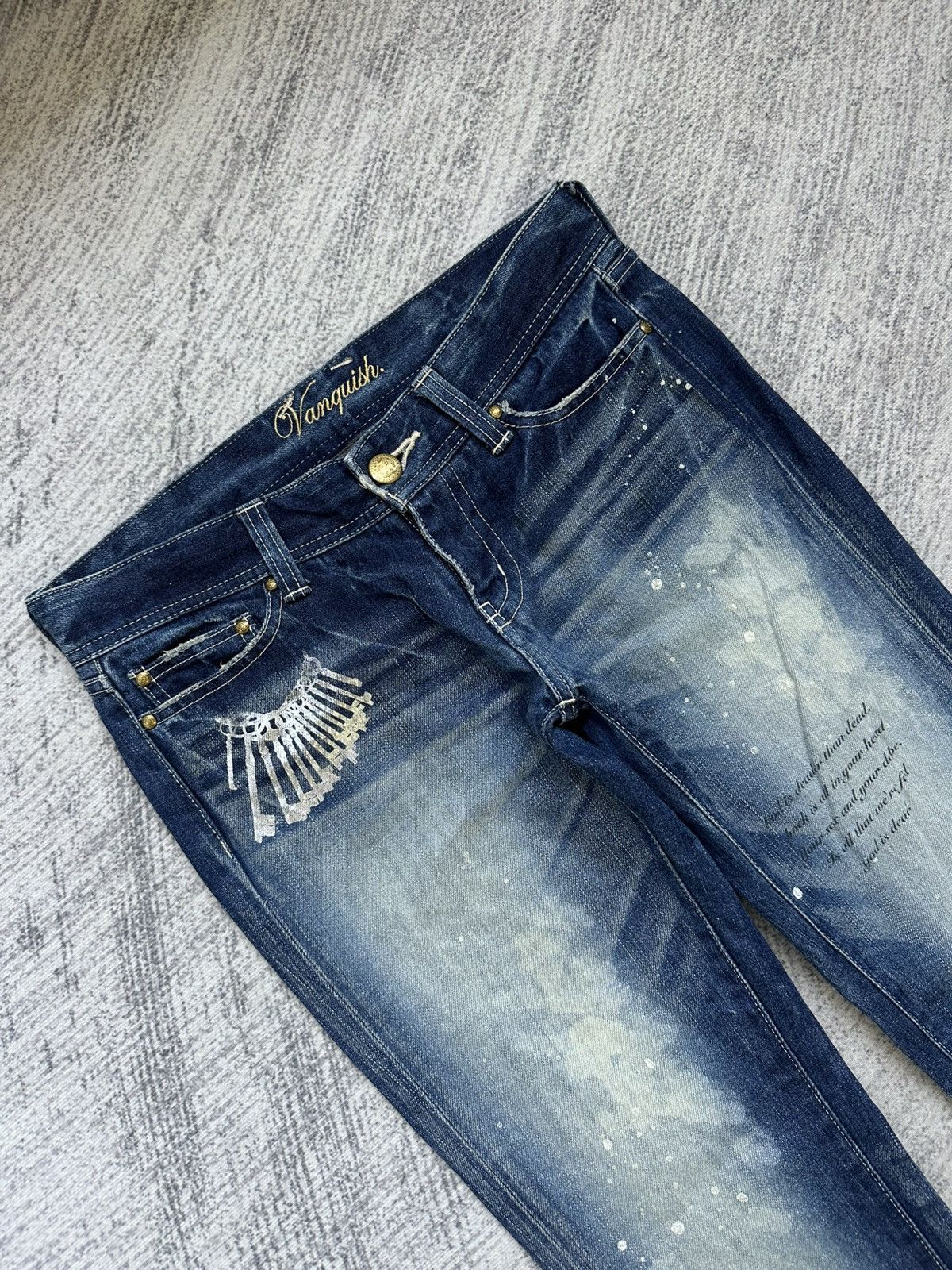 If Six Was Nine × Japanese Brand × Vanquish Vanquish Punk Inspired Flare Jeans Size 32" / US 10 / IT 46 - 3 Thumbnail