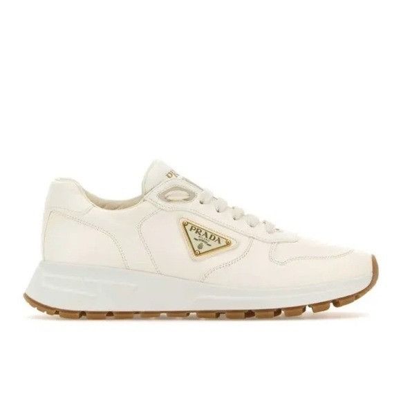 Prada Prada Prax 01 Lace-Up Sneakers White Gold Men’s Size 7 Size US 7 / EU 40 - 1 Thumbnail