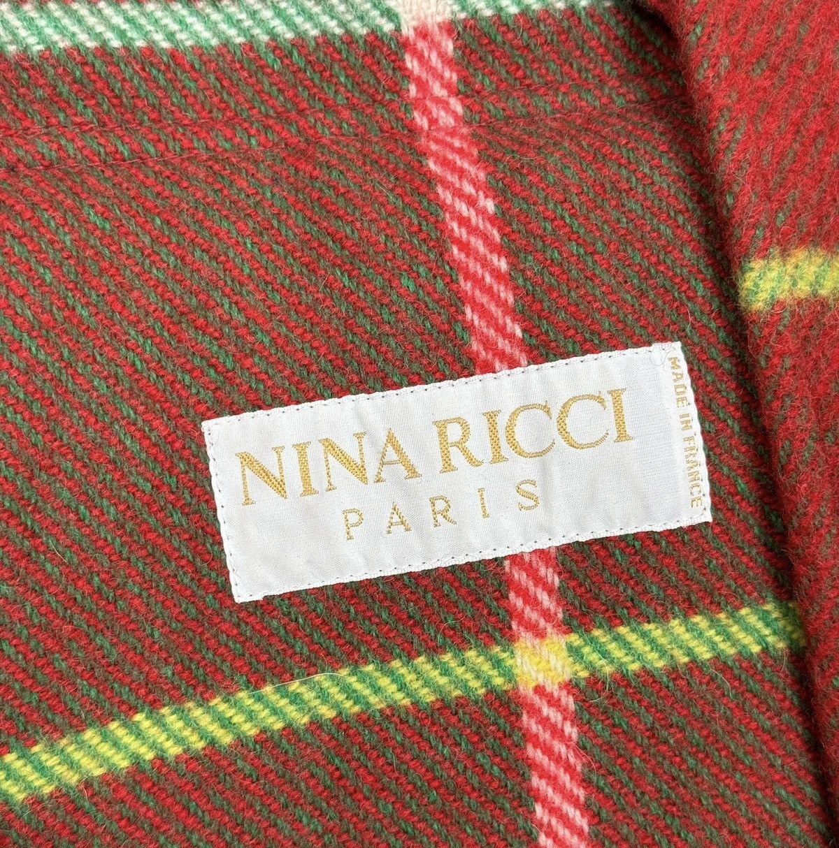 Nina Ricci × Vintage Nina Ricci Vintage Check Wool Coat Leather Trim size 38 Size S / US 4 / IT 40 - 16 Thumbnail