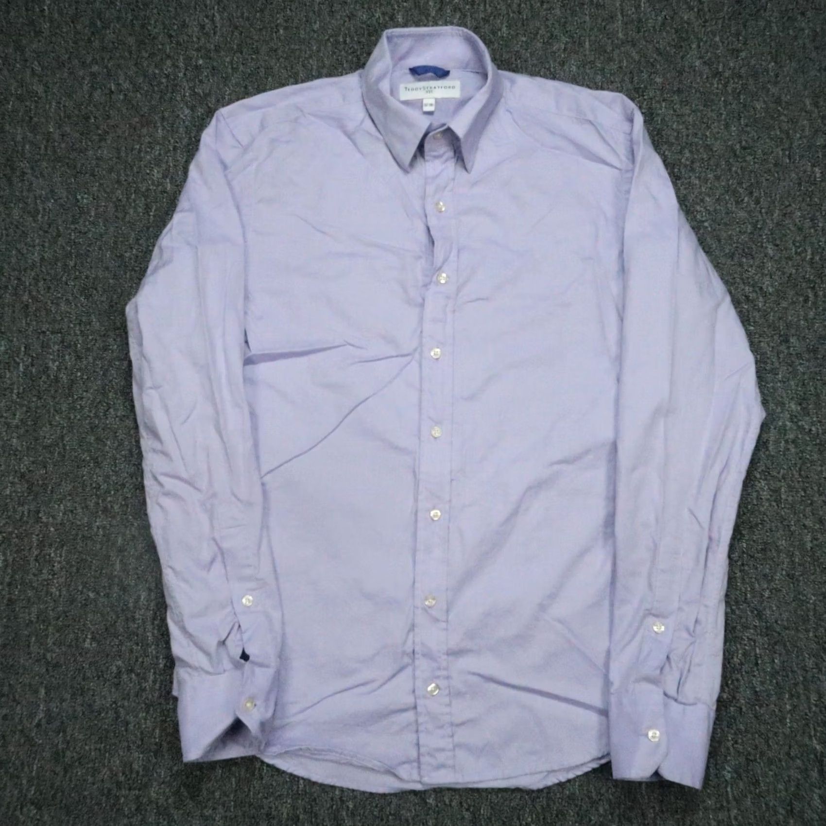 Vintage VINTAGE Teddy Stratford Shirt Men Medium Purple Zip Oxford Long Sleeve 37-38 Size US M / EU 48-50 / 2 - 2 Thumbnail