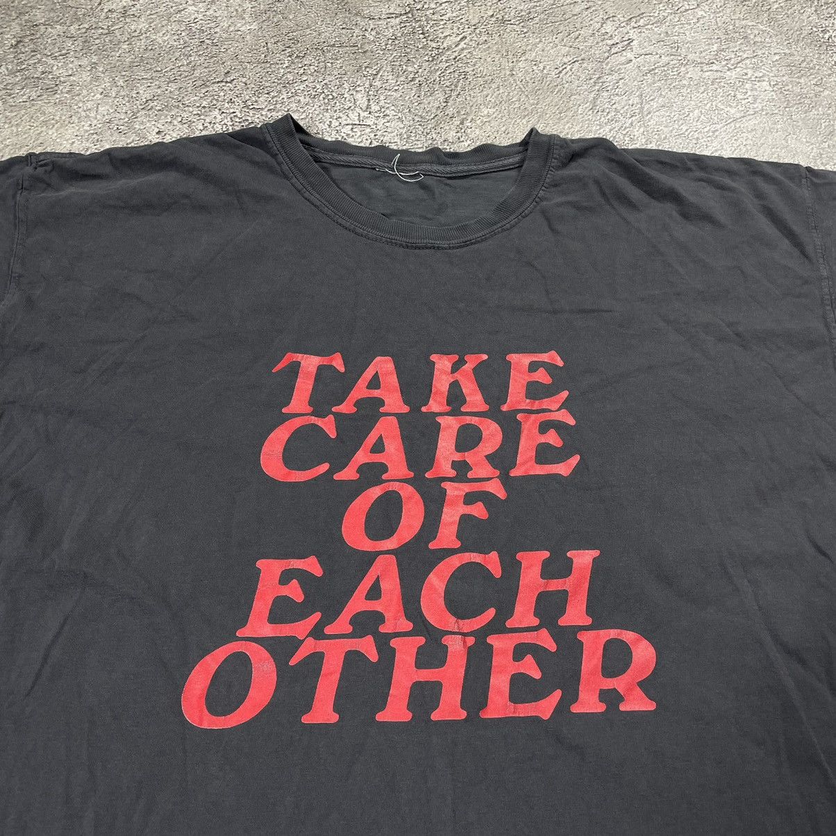 Vintage Vintage 90s Graphic Tee Slogan Take Care Streetwear Boxy XL Size US XL / EU 56 / 4 - 4 Thumbnail