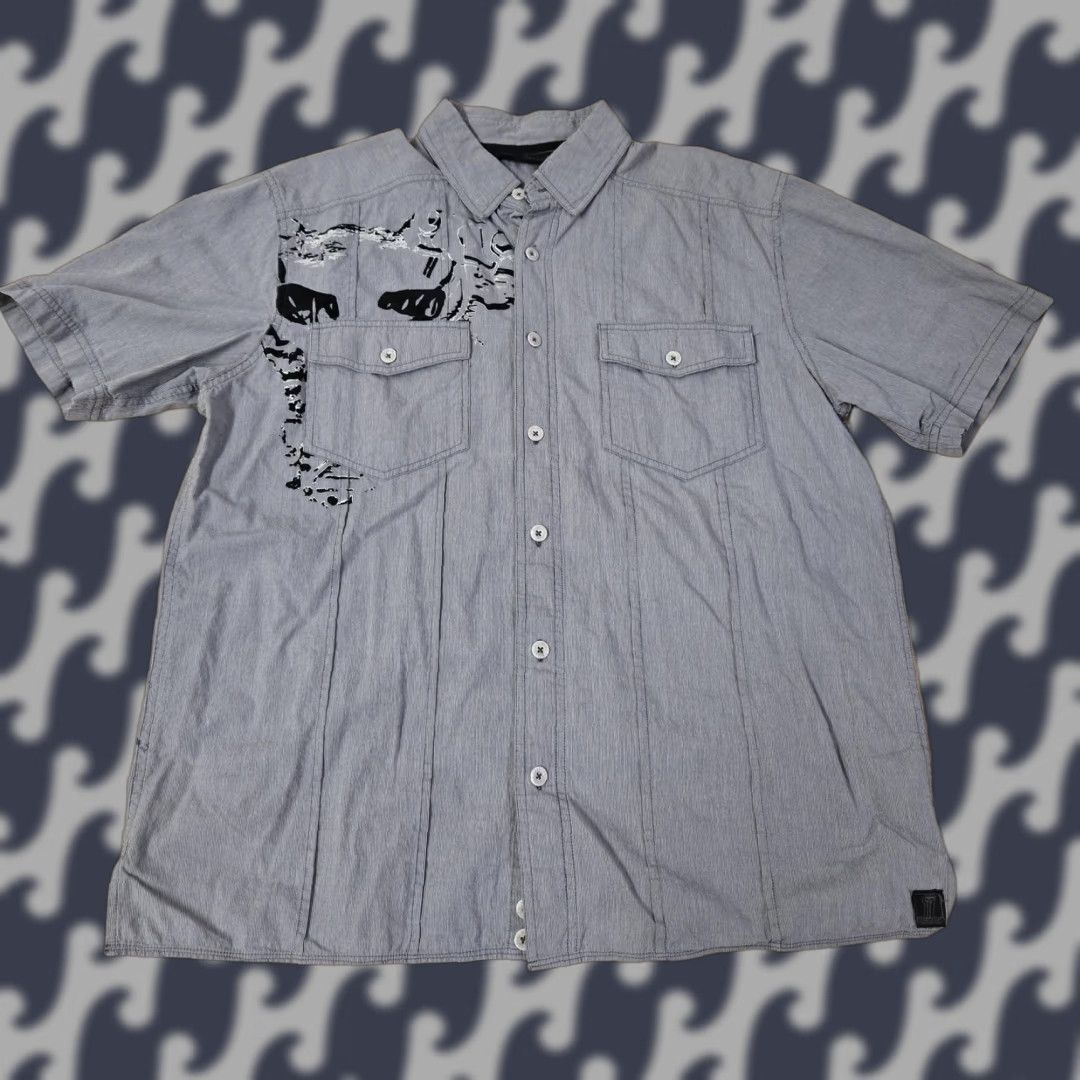 Harley Davidson Harley-Davidson Shirt Mens Large Gray Button Up Skull Graphic Biker Motorcycle Size US L / EU 52-54 / 3 - 1 Thumbnail