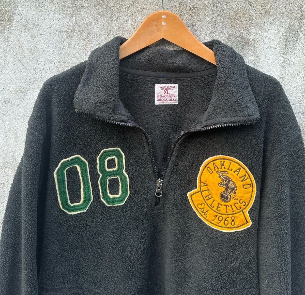 MLB Mlb Oakland atlentic half zipper fleece sweatshirt Size US XL / EU 56 / 4 - 3 Thumbnail