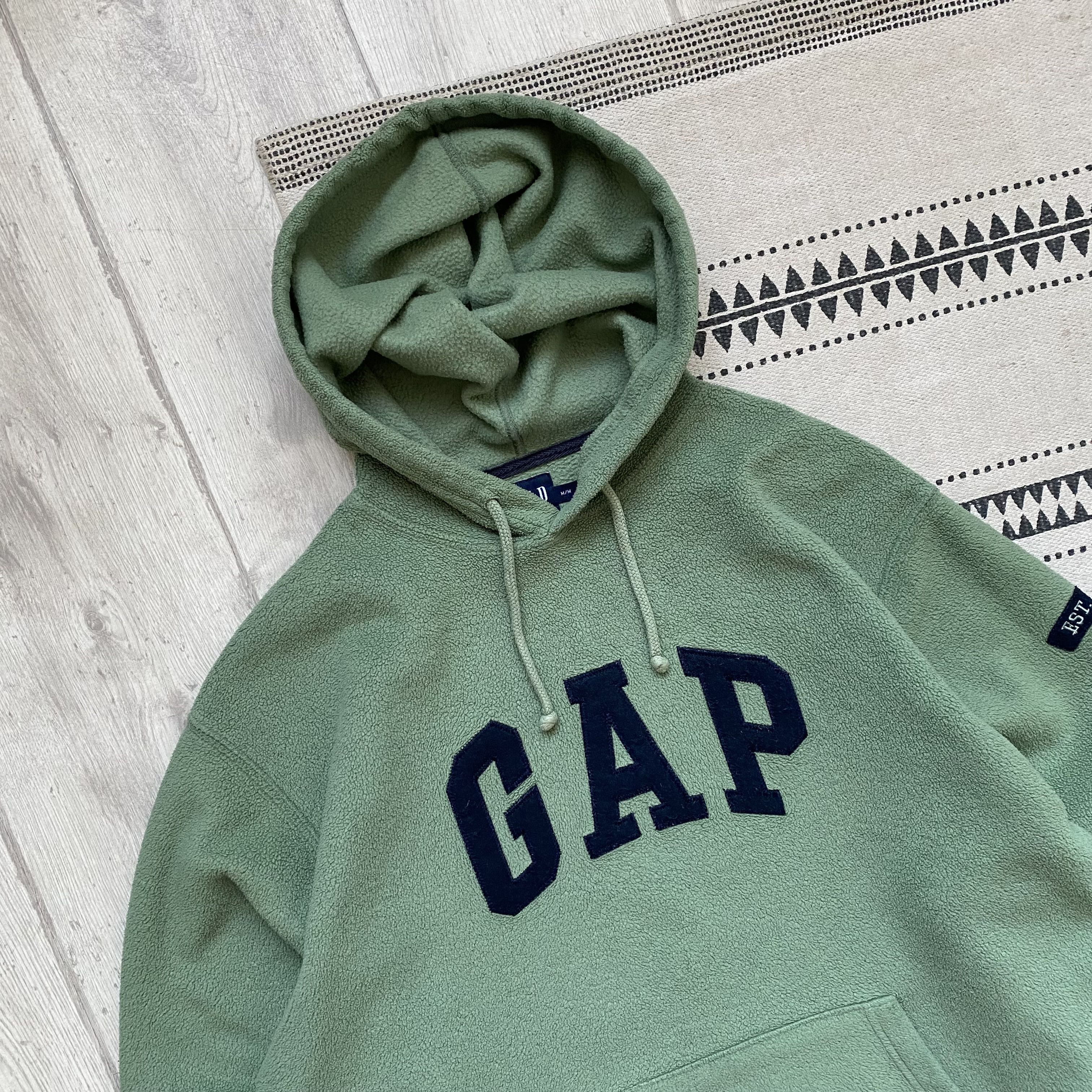 Gap Vintage 90s Gap fleece hoodie Y2K Center logo KOREA Size US M / EU 48-50 / 2 - 2 Thumbnail